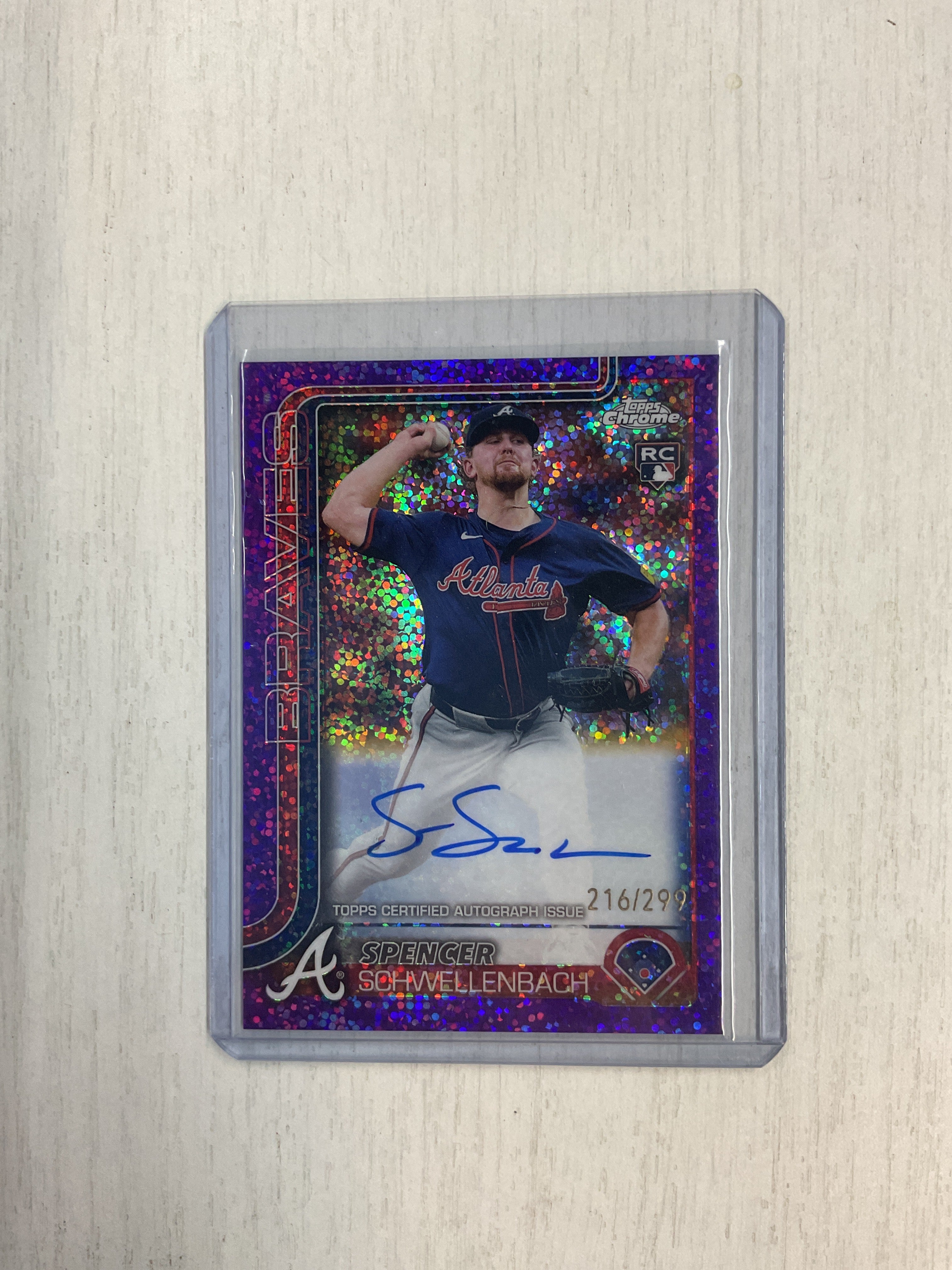 2025 Topps Chrome Spencer Schwellenbach Rookie Purple Auto /299 Braves