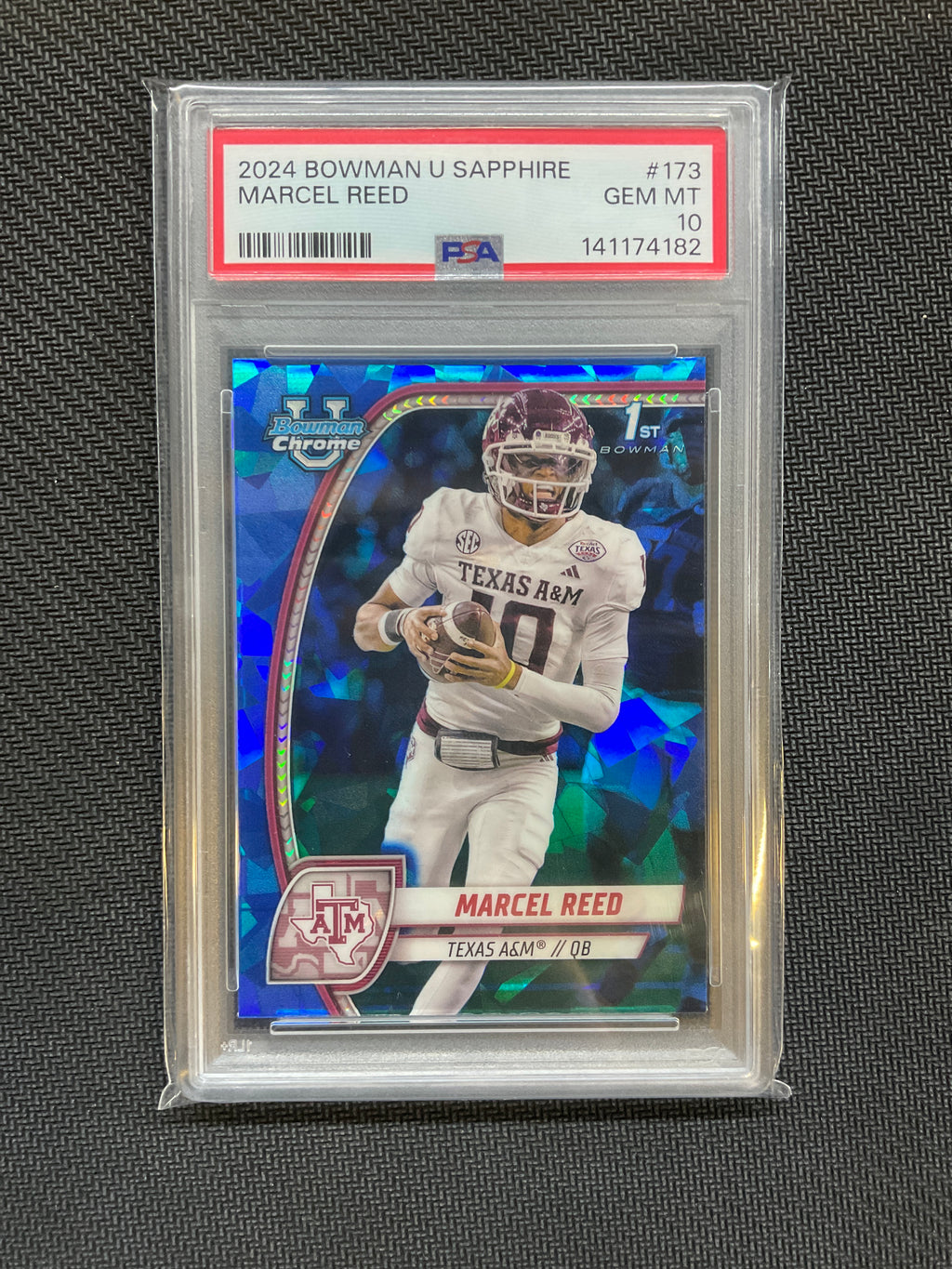 2024 Bowman U Sapphire Marcel Reed Rookie PSA 10 Texas A&M