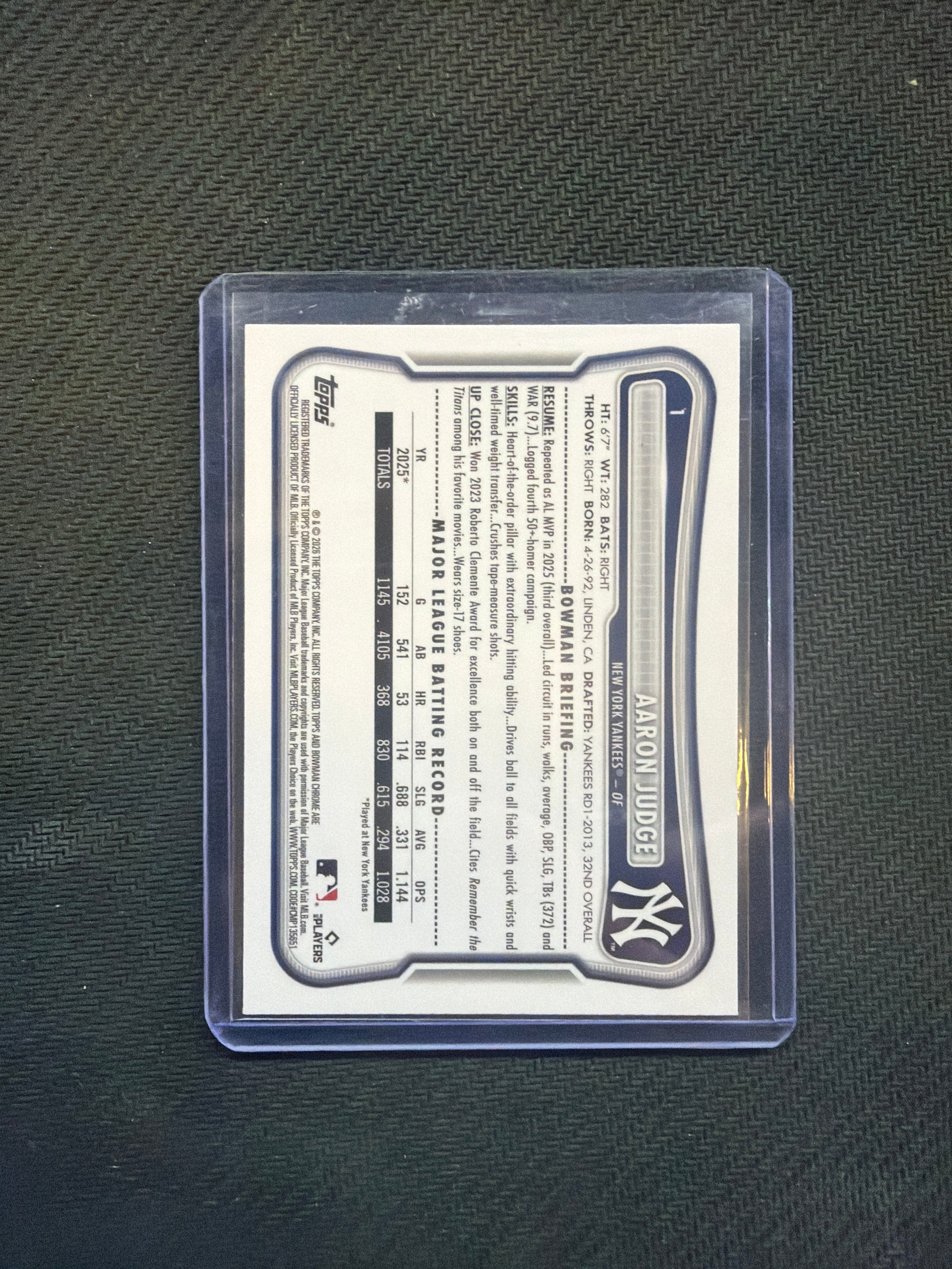 2026 Bowman Chrome Mega Box Fuchsia Aaron Judge /299