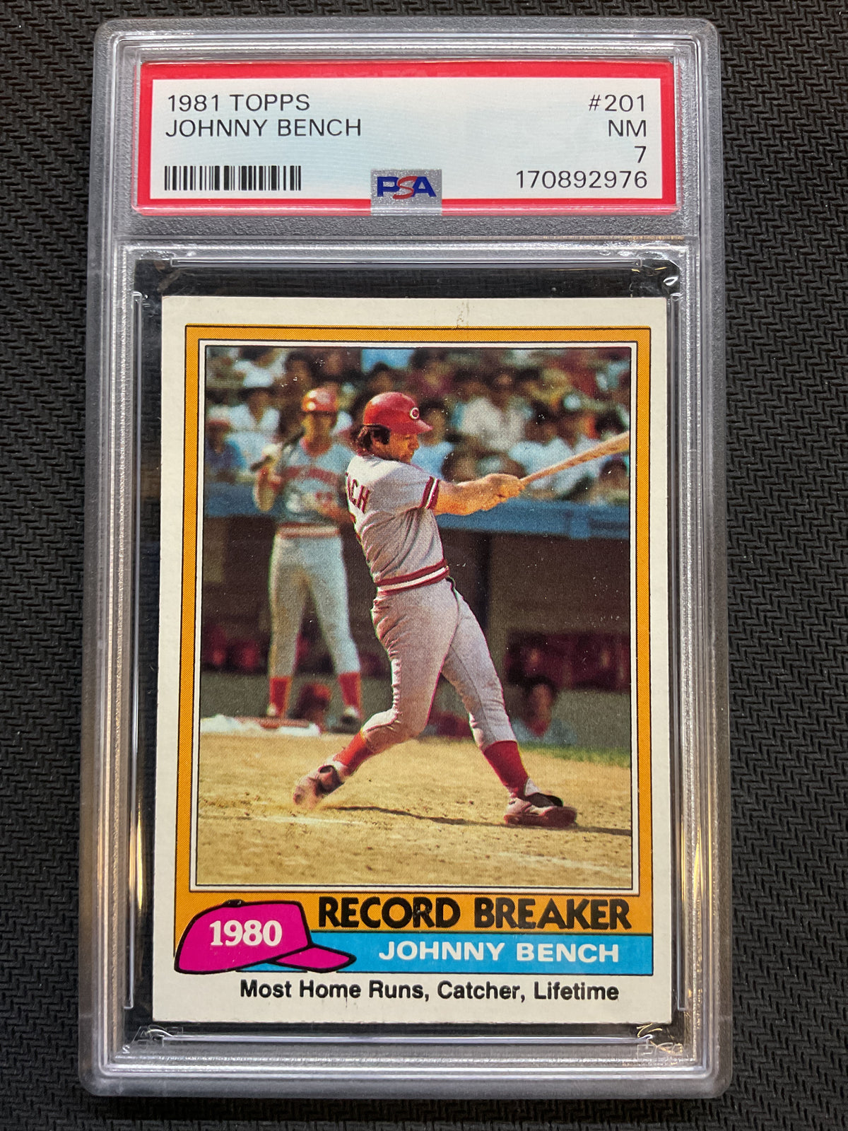 1981 Topps #201 Johnny Bench PSA 7