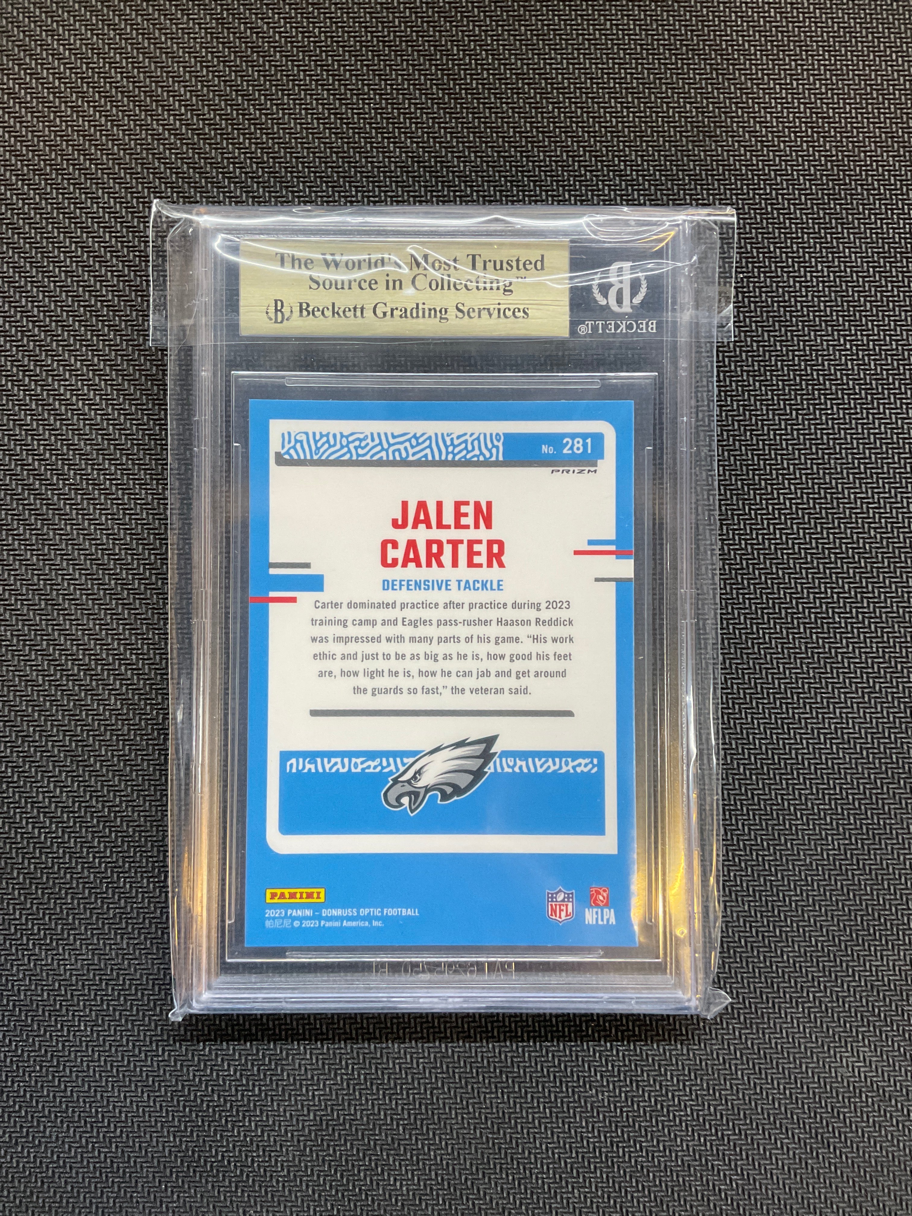 2023 Donruss Optic Jalen Carter Teal Velocity BGS 9.5