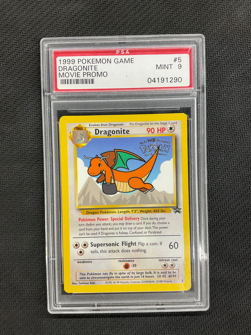 1999 Pokemon Dragonite Movie Promo PSA 9