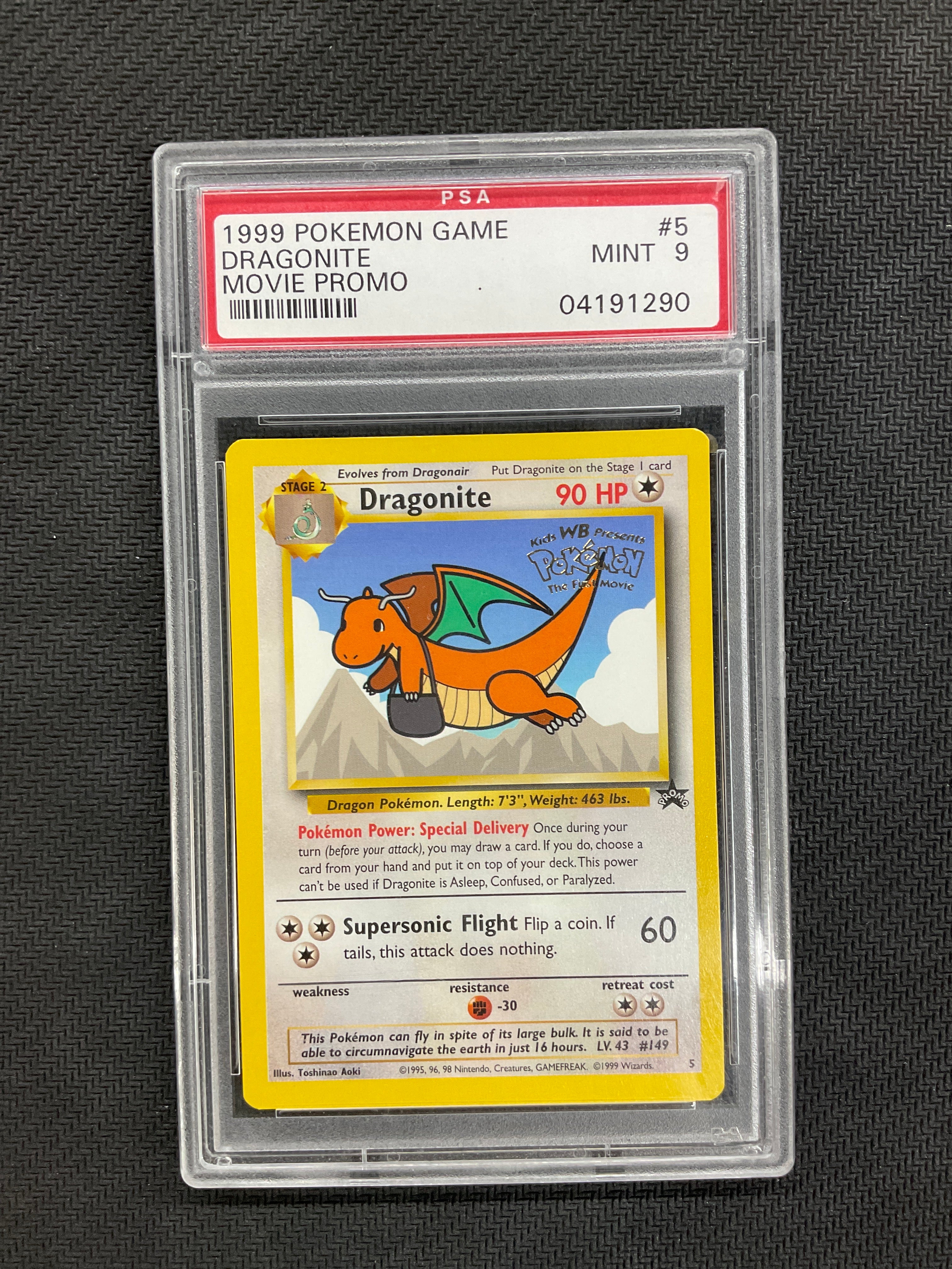1999 Pokemon Dragonite Movie Promo PSA 9