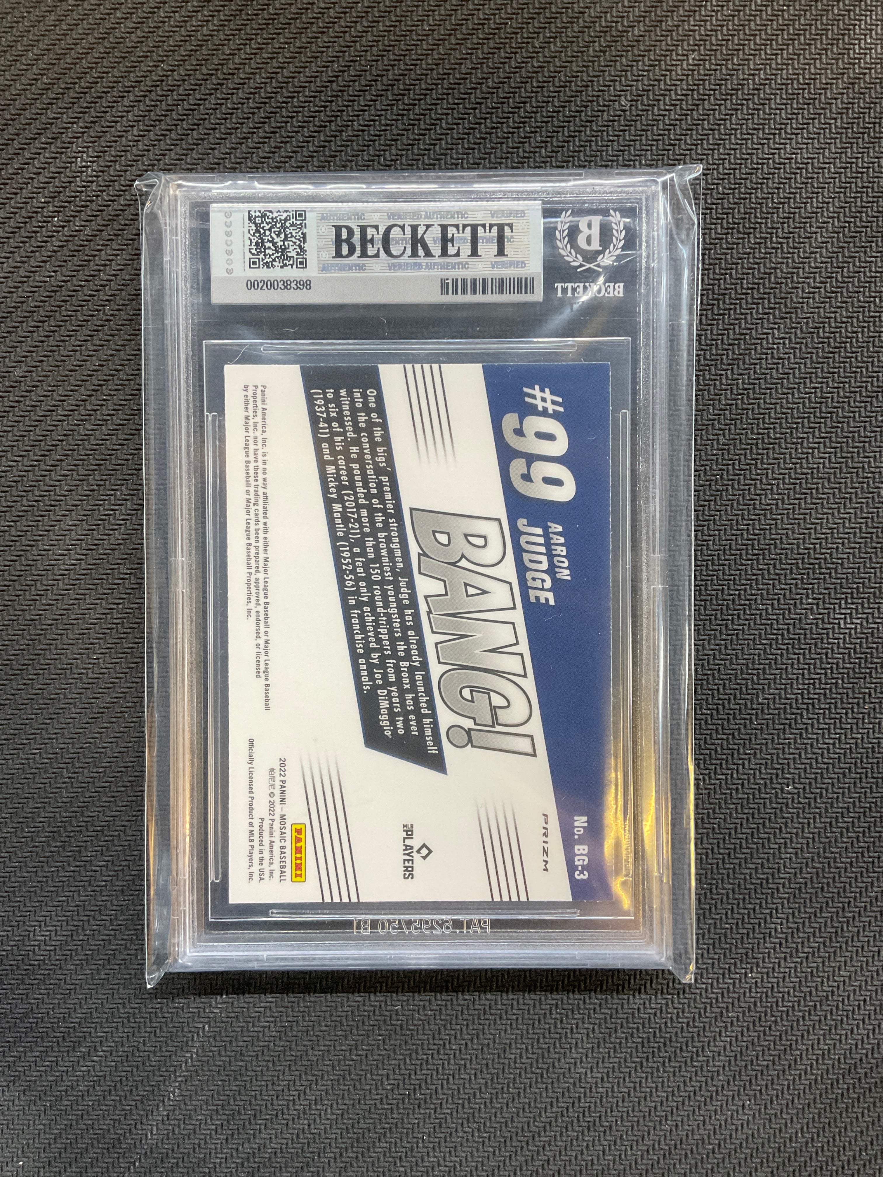 2022 Panini Mosaic Aaron Judge Bang! Refractor BGS 9 Yankees