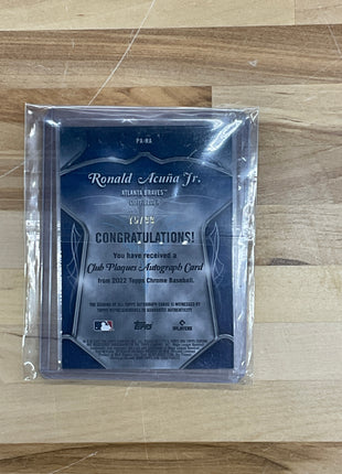 2024 Topps Ronald Acuna Jr. Club Plaques Auto /99