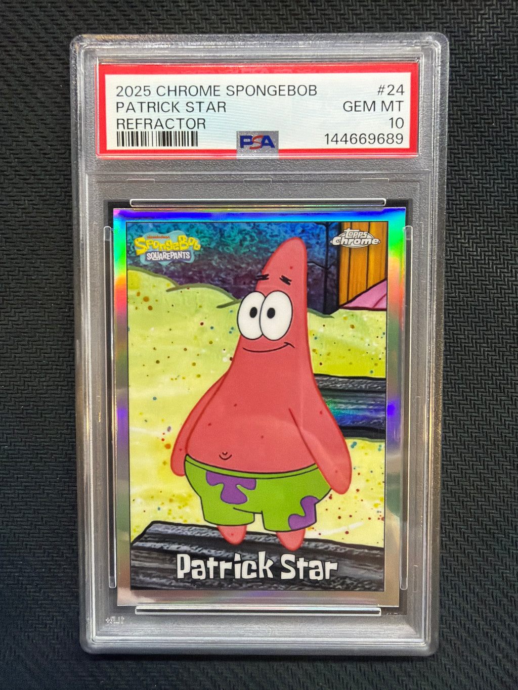 2025 Chrome Spongebob Patrick Star Refractor PSA 10