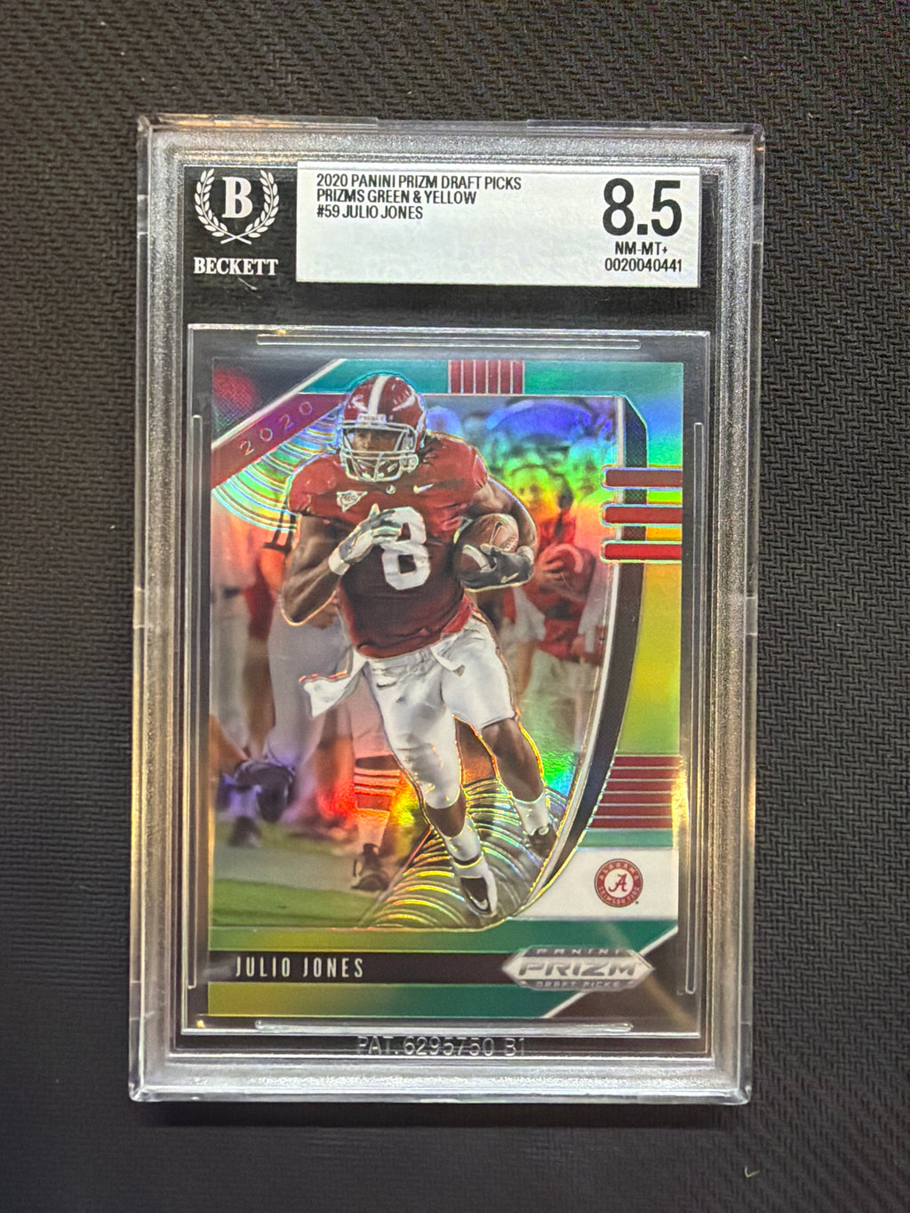 2020 Prizm Draft Picks Julio Jones Green Yellow /249 BGS 8.5 Alabama