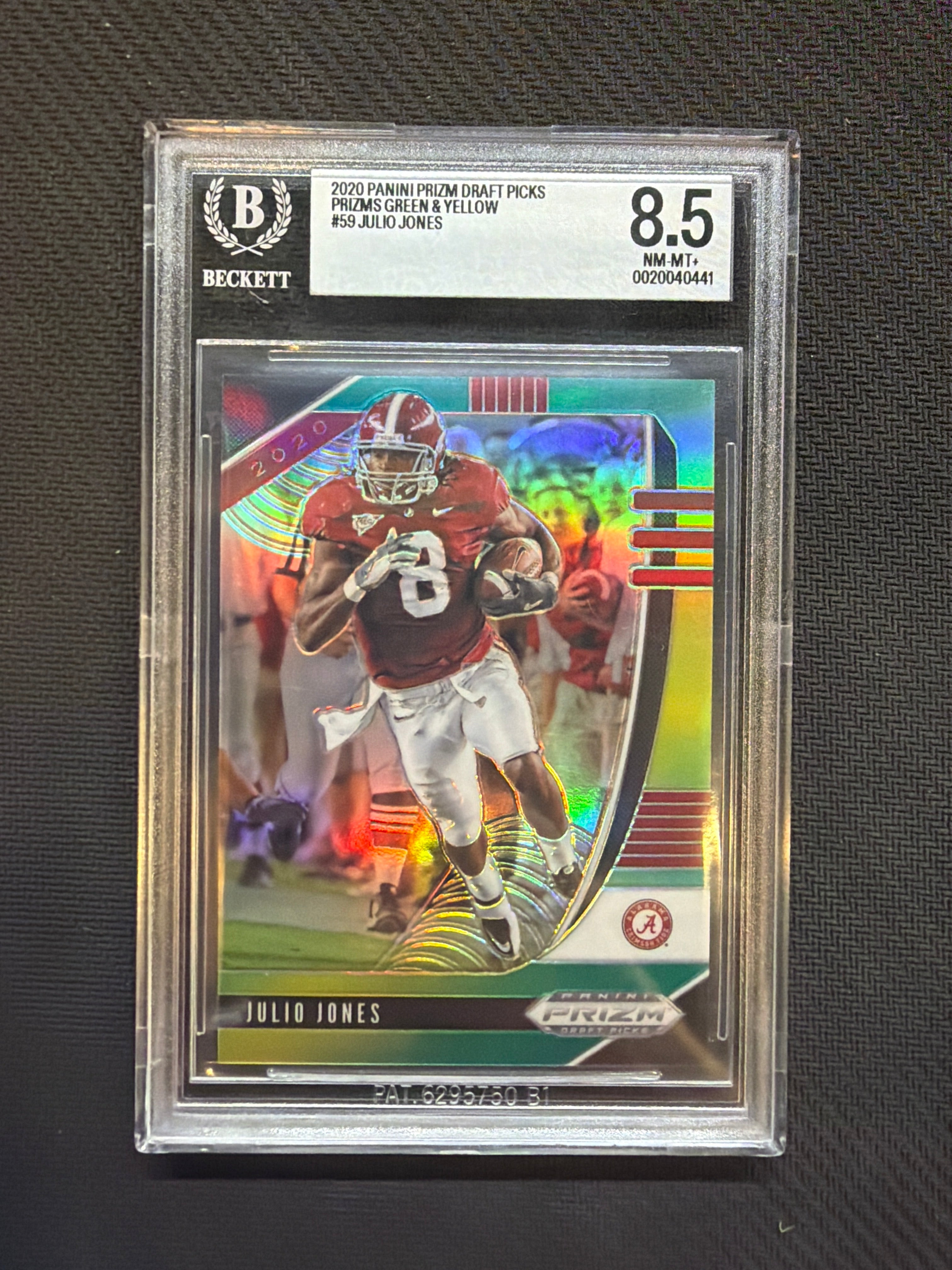 2020 Prizm Draft Picks Julio Jones Green Yellow /249 BGS 8.5 Alabama