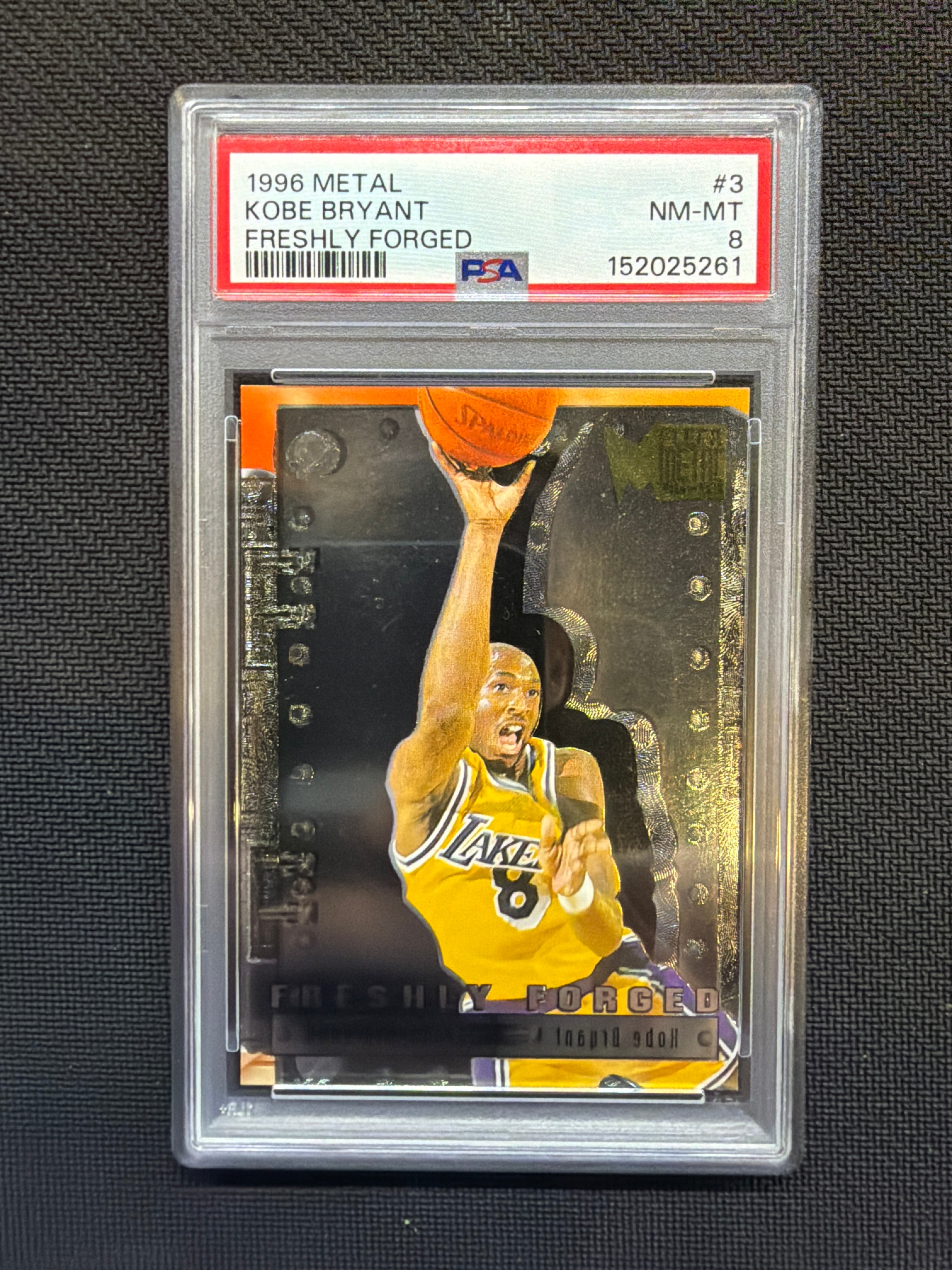 1996 Metal Kobe Bryant Freshly Forged #3 PSA 8 Lakers