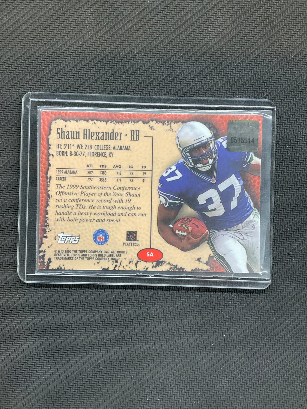 2000 Topps Gold Label Shaun Alexander Rookie Auto Seahawks