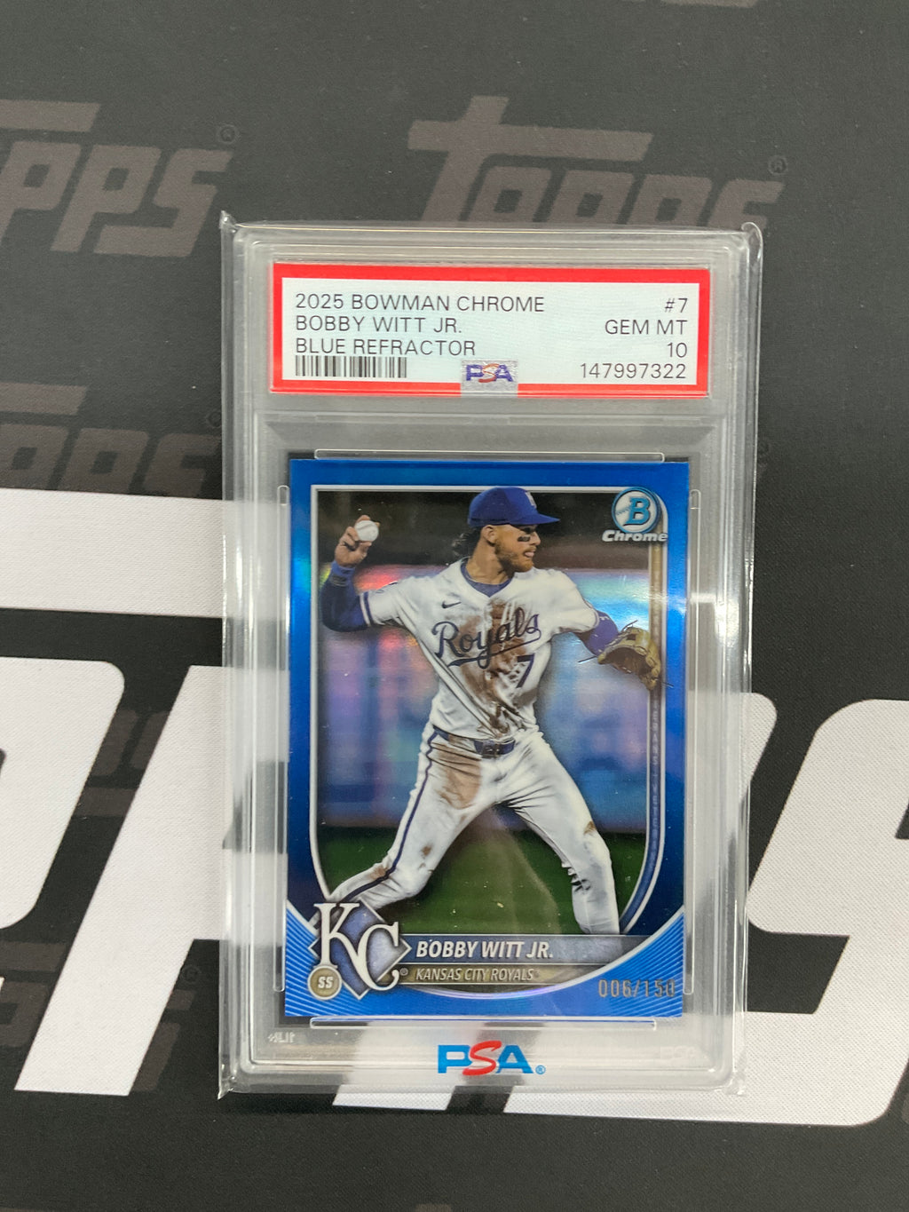 2025 Bowman Chrome Bobby Witt Jr. Blue /150 PSA 10