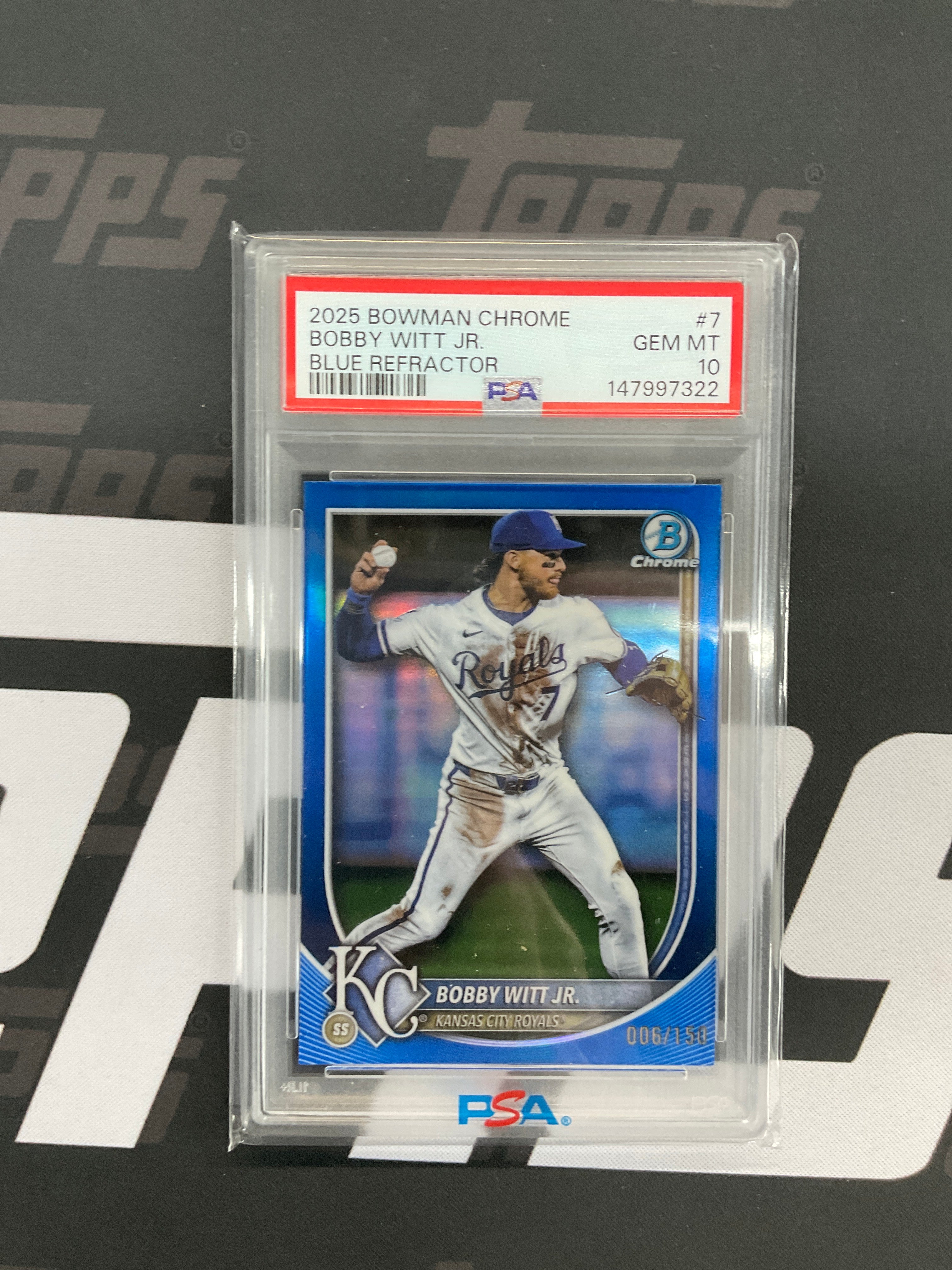 2025 Bowman Chrome Bobby Witt Jr. Blue /150 PSA 10
