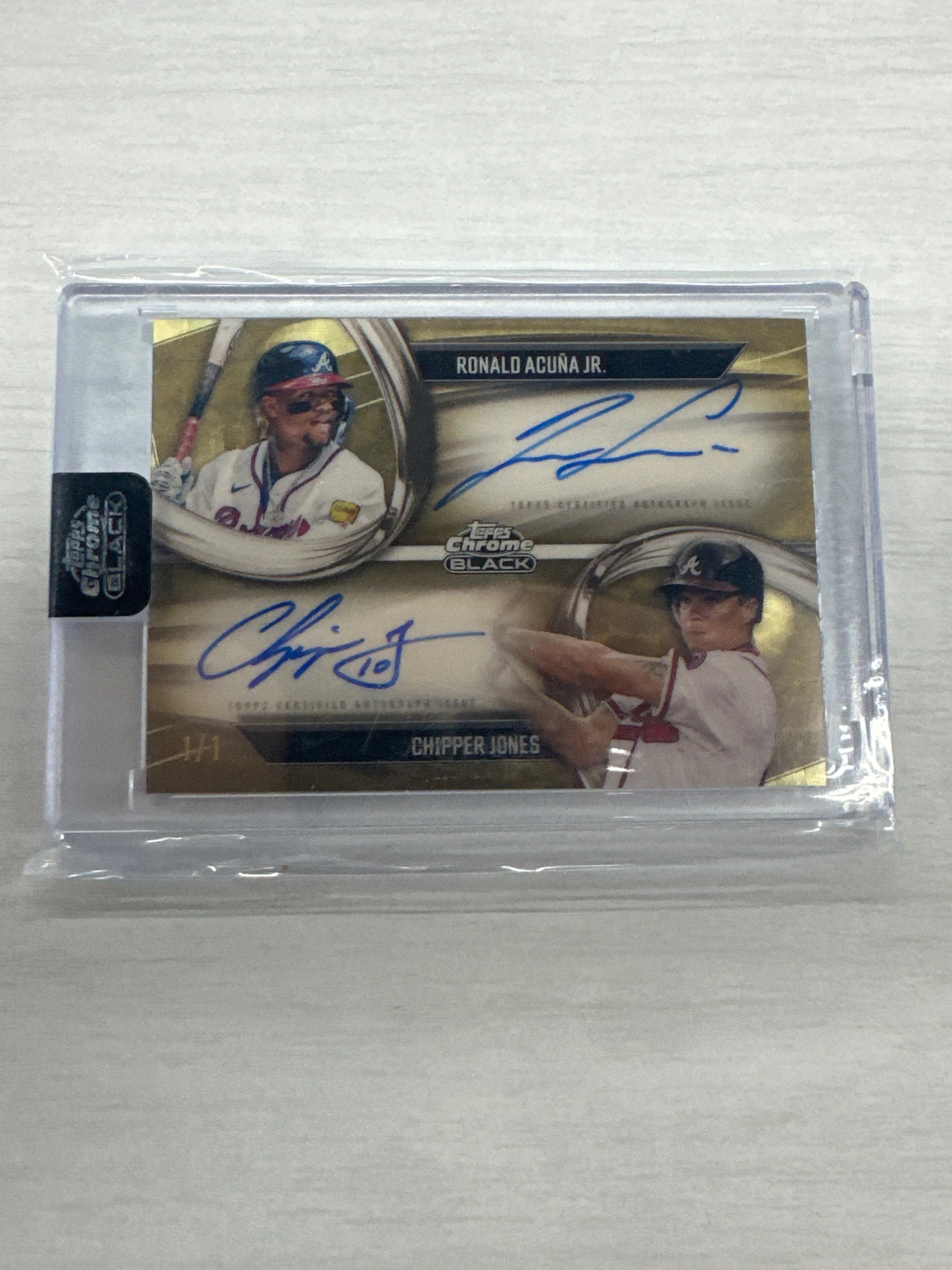 2025 Topps Chrome Black Ronald Acuna Jr. Chipper Jones Superfractor Auto 1/1