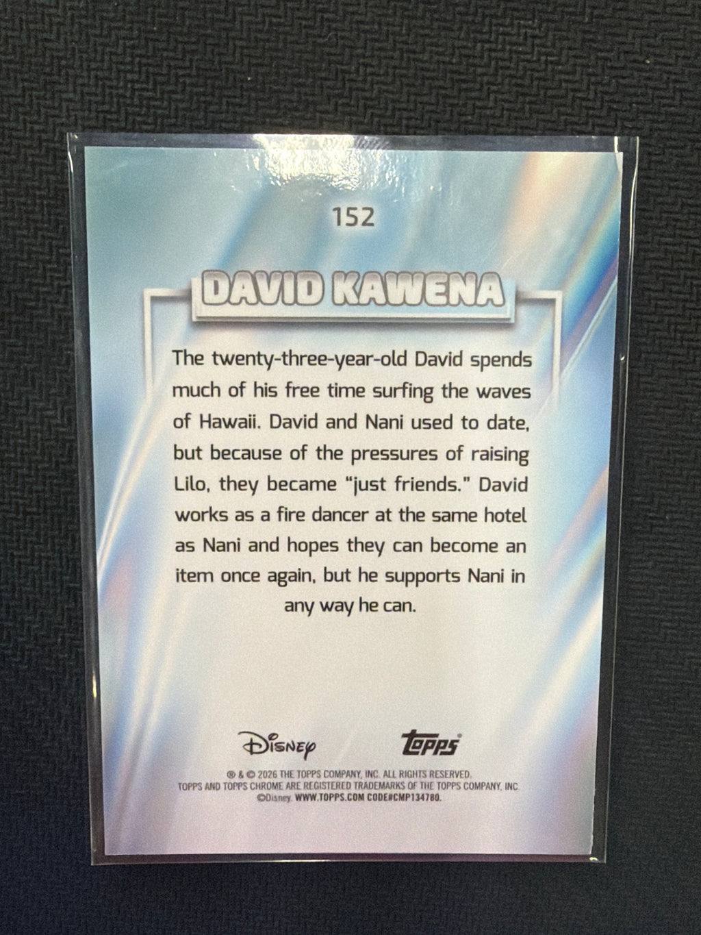 2026 Topps Chorme Disney David Kawena Gold /50