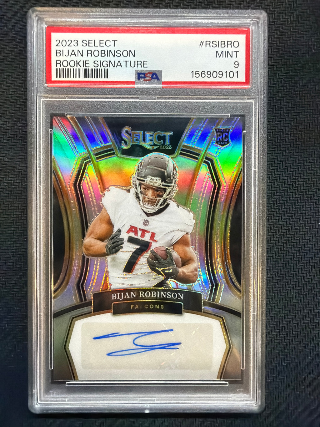 2023 Select Bijan Robinson Rookie Signature /199 #RSIBRO PSA 9 Falcons