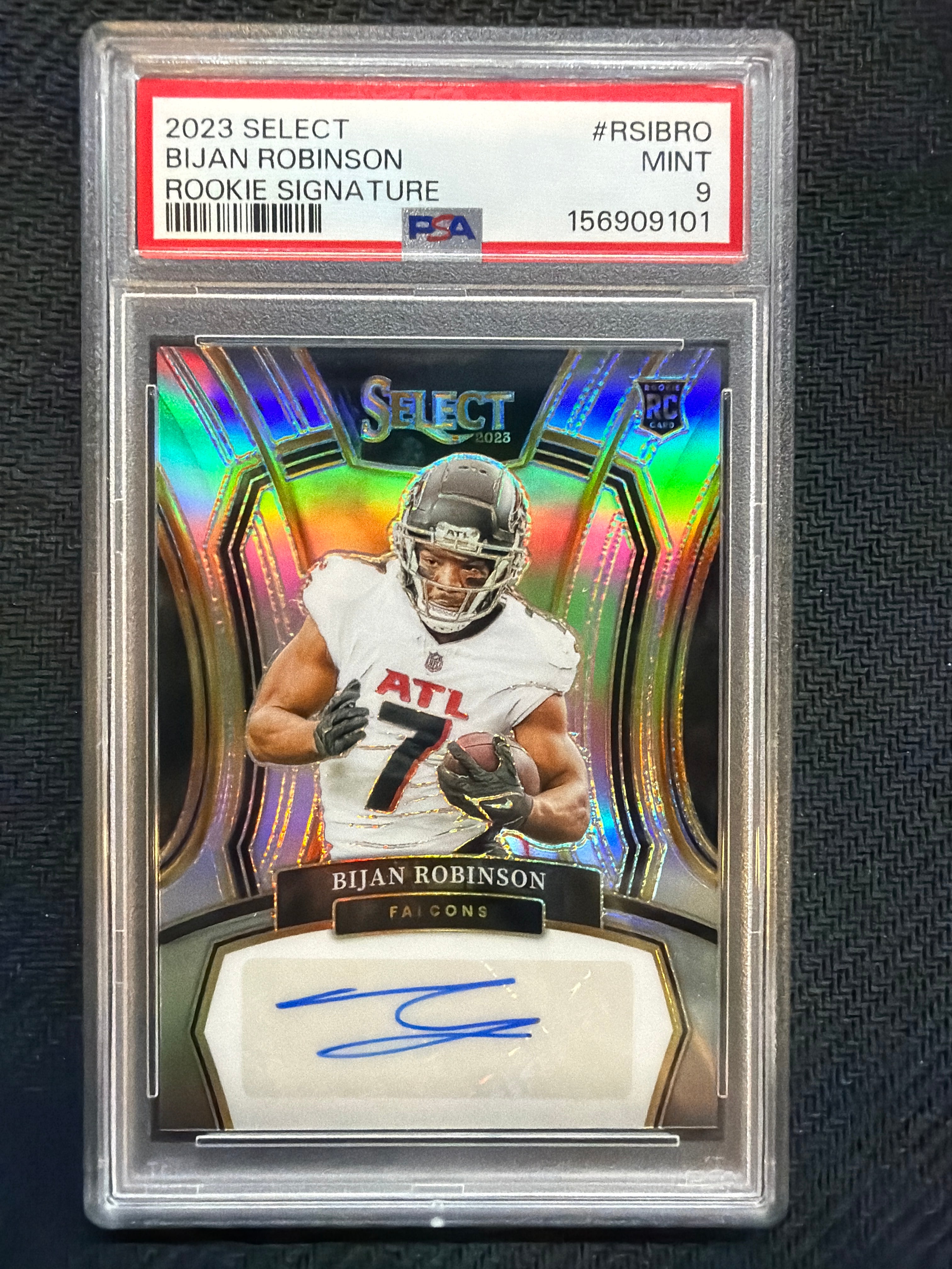 2023 Select Bijan Robinson Rookie Signature /199 #RSIBRO PSA 9 Falcons