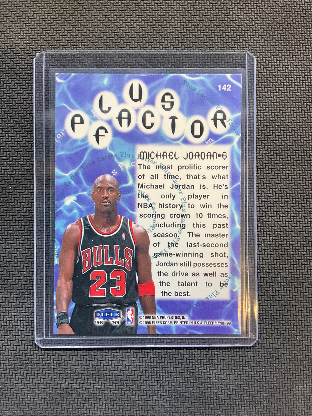 1989 Fleer Tradition Michael Jordan Plus Factor #142 Bulls