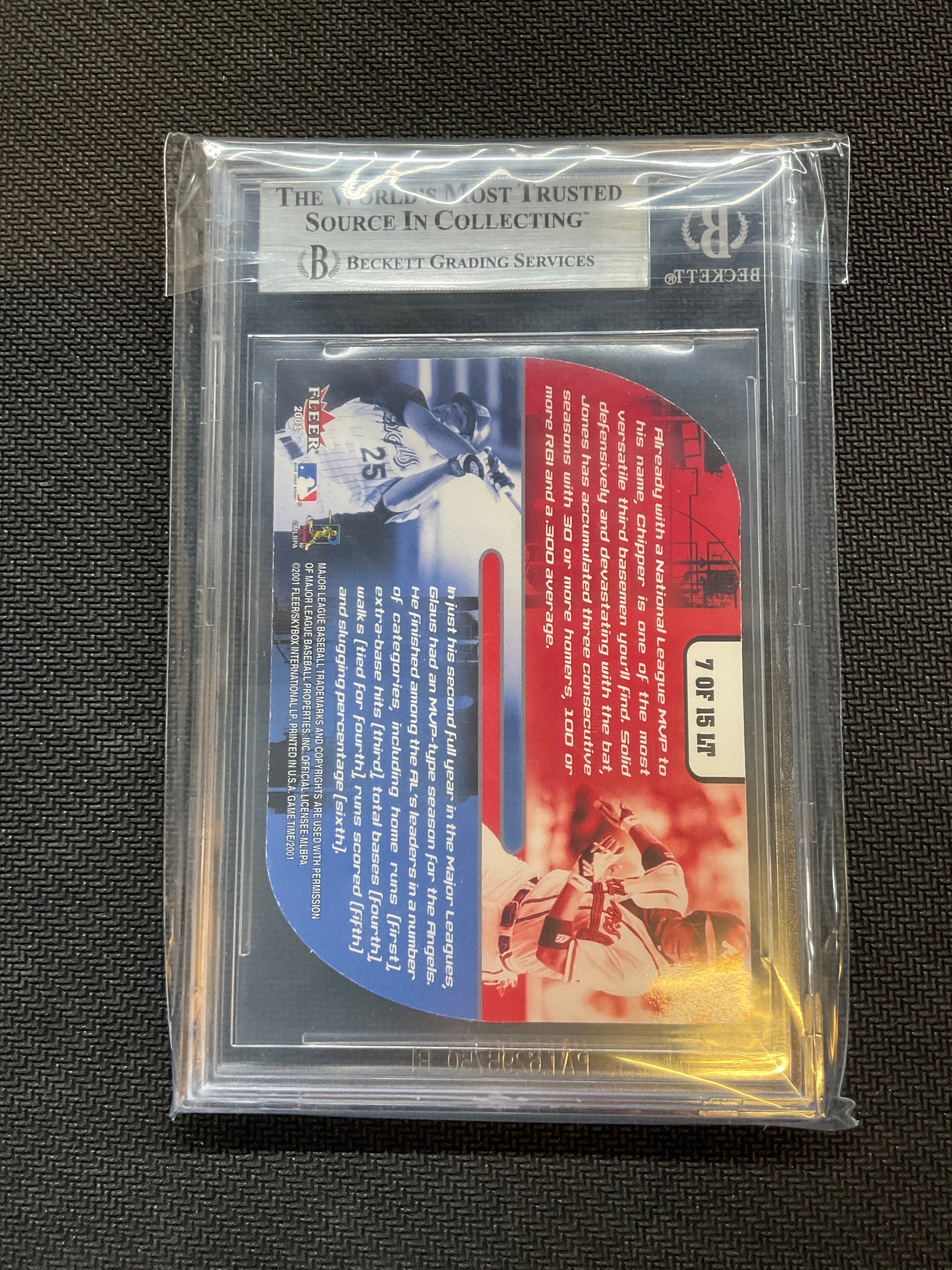 2001 Fleer Game Time Chipper Jones Troy Glaus BGS 8 Braves