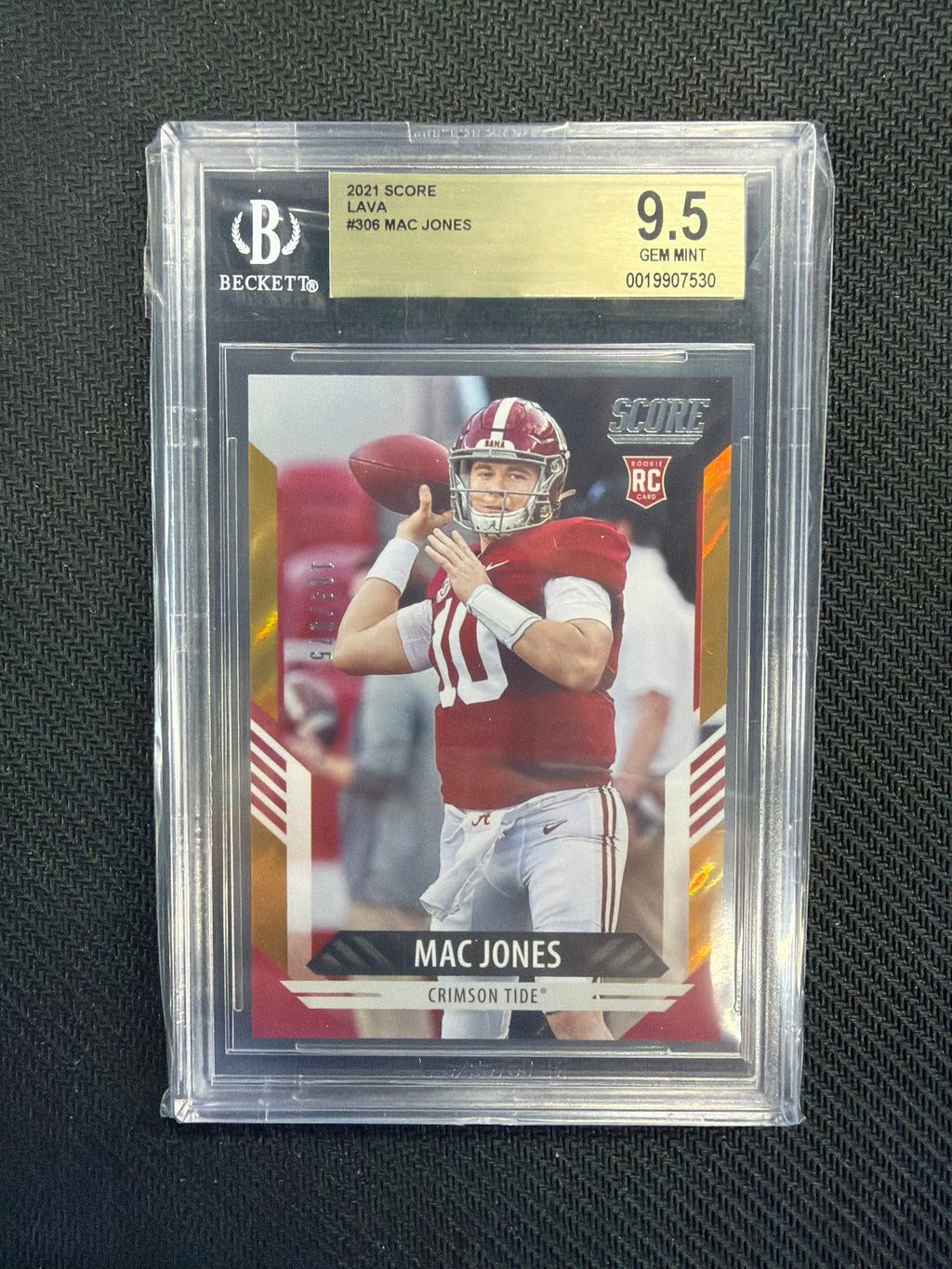 2021 Score Lava Mac Jones /575 BGS 9.5 Alabama