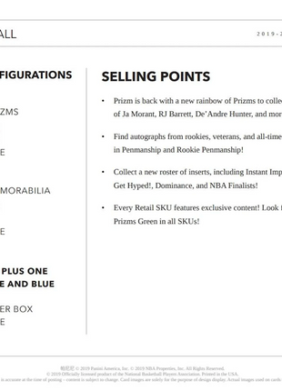 2019-20 Panini Prizm Basketball Blaster Box