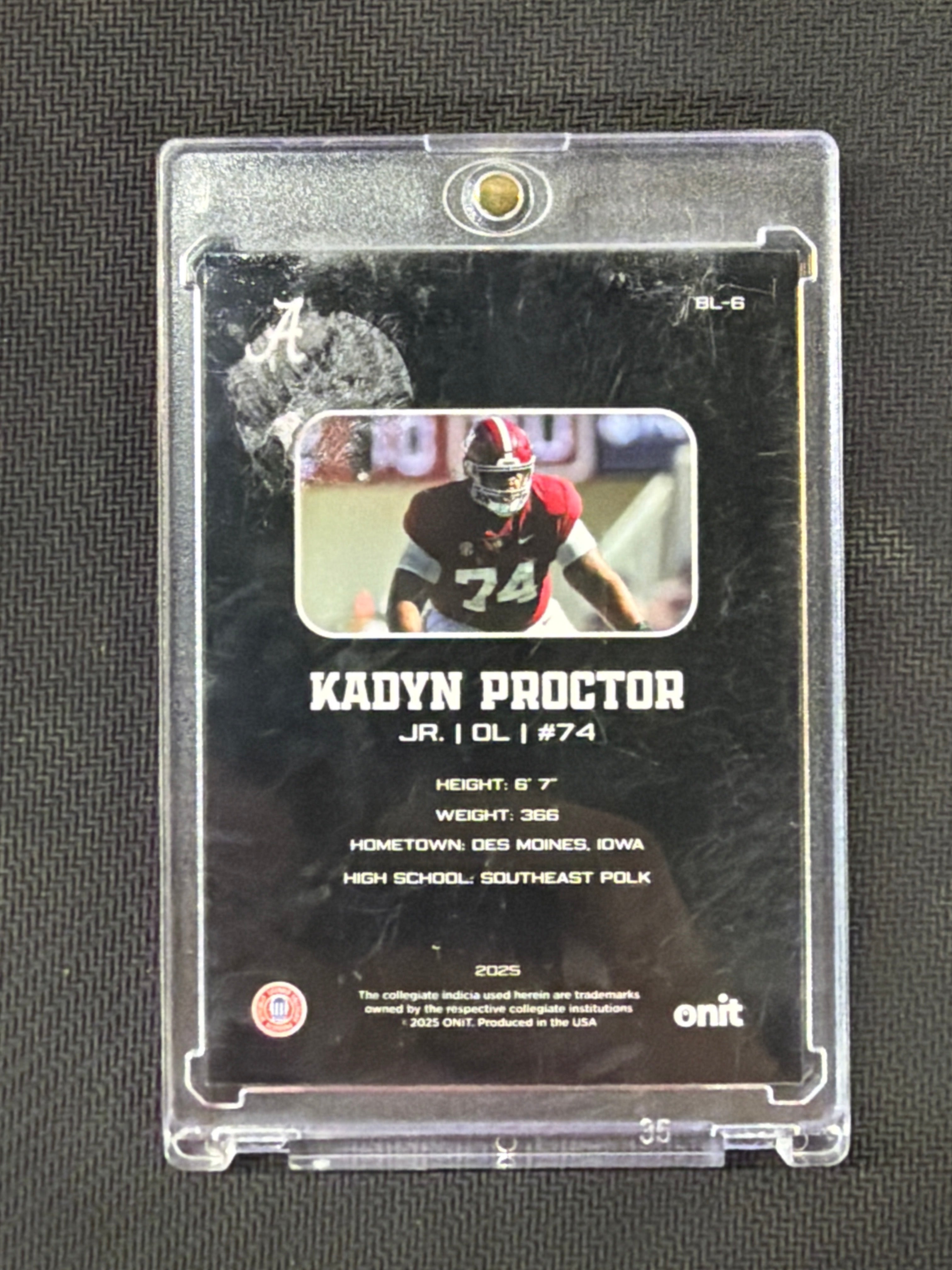 2025 Onit Kadyn Proctor Red /49 Blackout Alabama