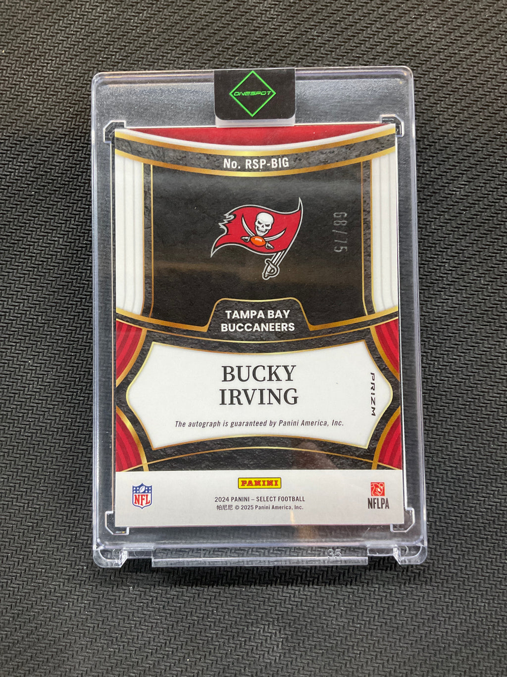 2024 Select Bucky Irving Rookie Auto /75 Red Maroon