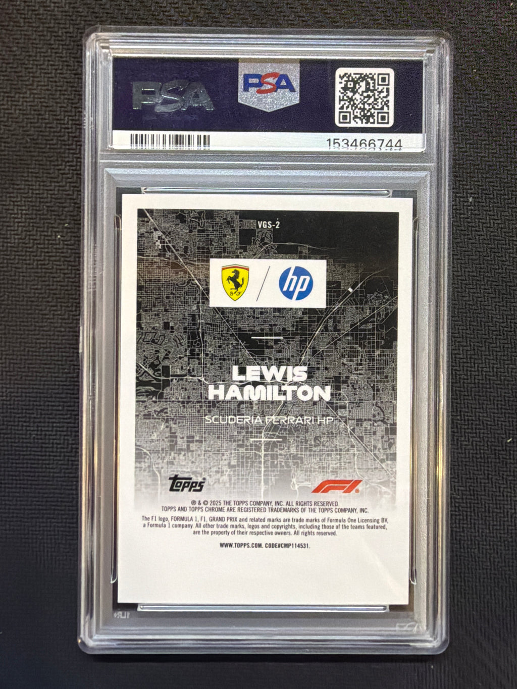2025 Topps Chrome F1 Lewis Hamilton Vegas At Night PSA 10 Ferrari 744