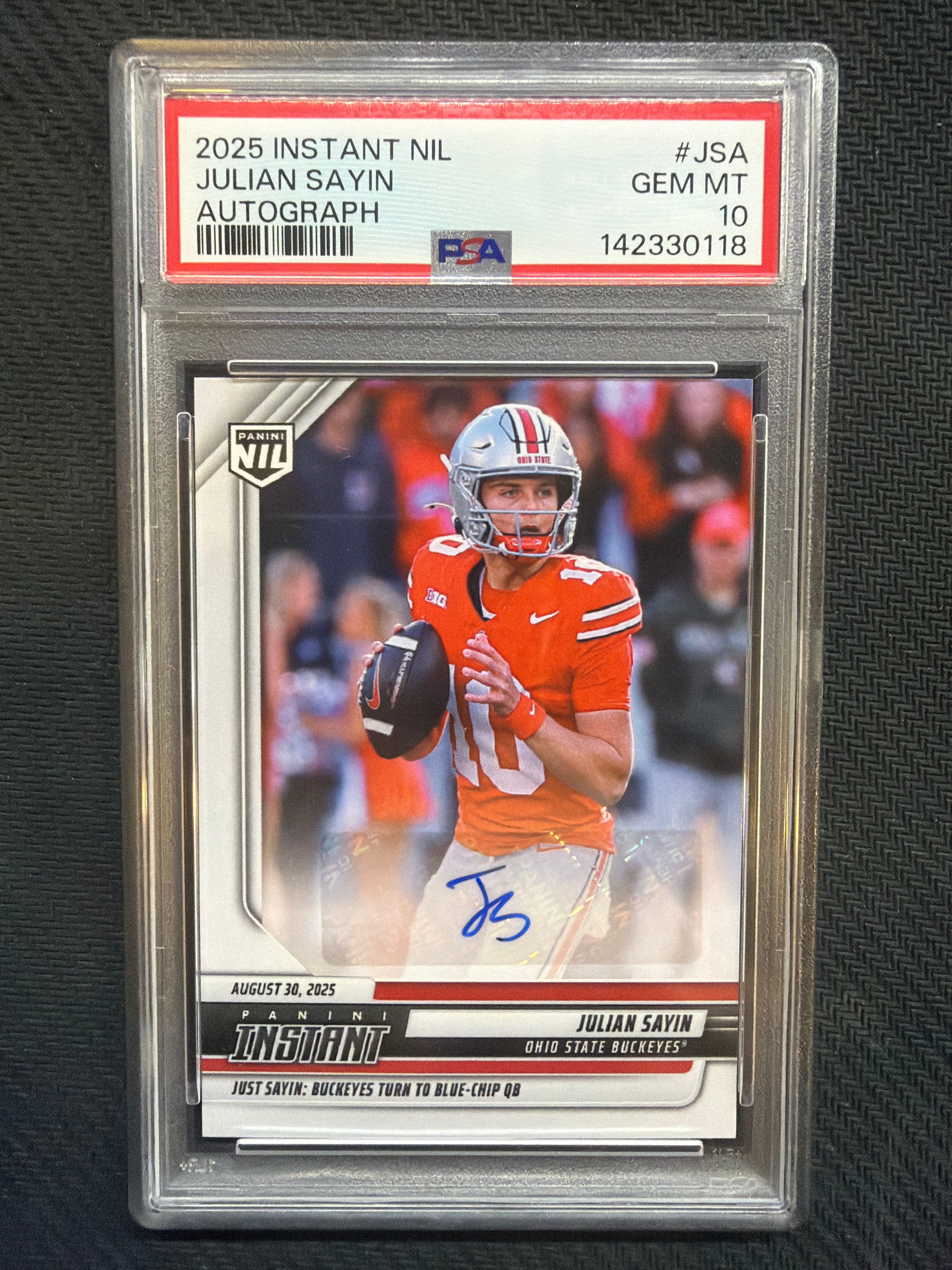 2025 Panini Instant NIL Julian Sayin Autograph /99 PSA 10 Ohio State