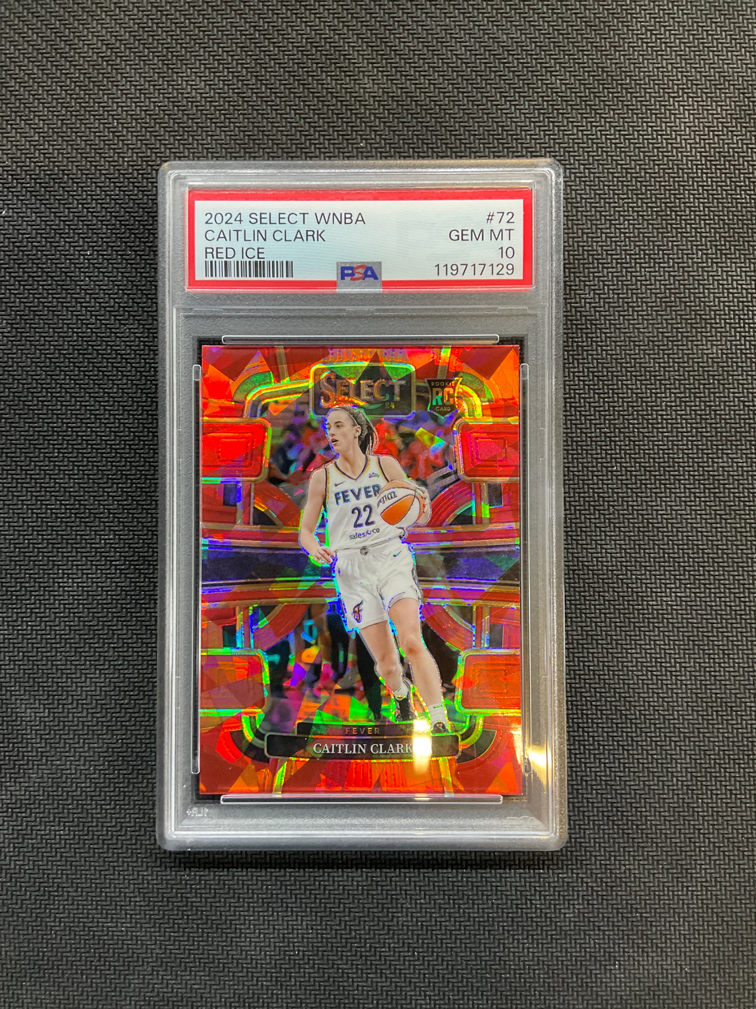 2024 Select WNBA Caitlin Clark Red Ice Rookie PSA 10 Fever