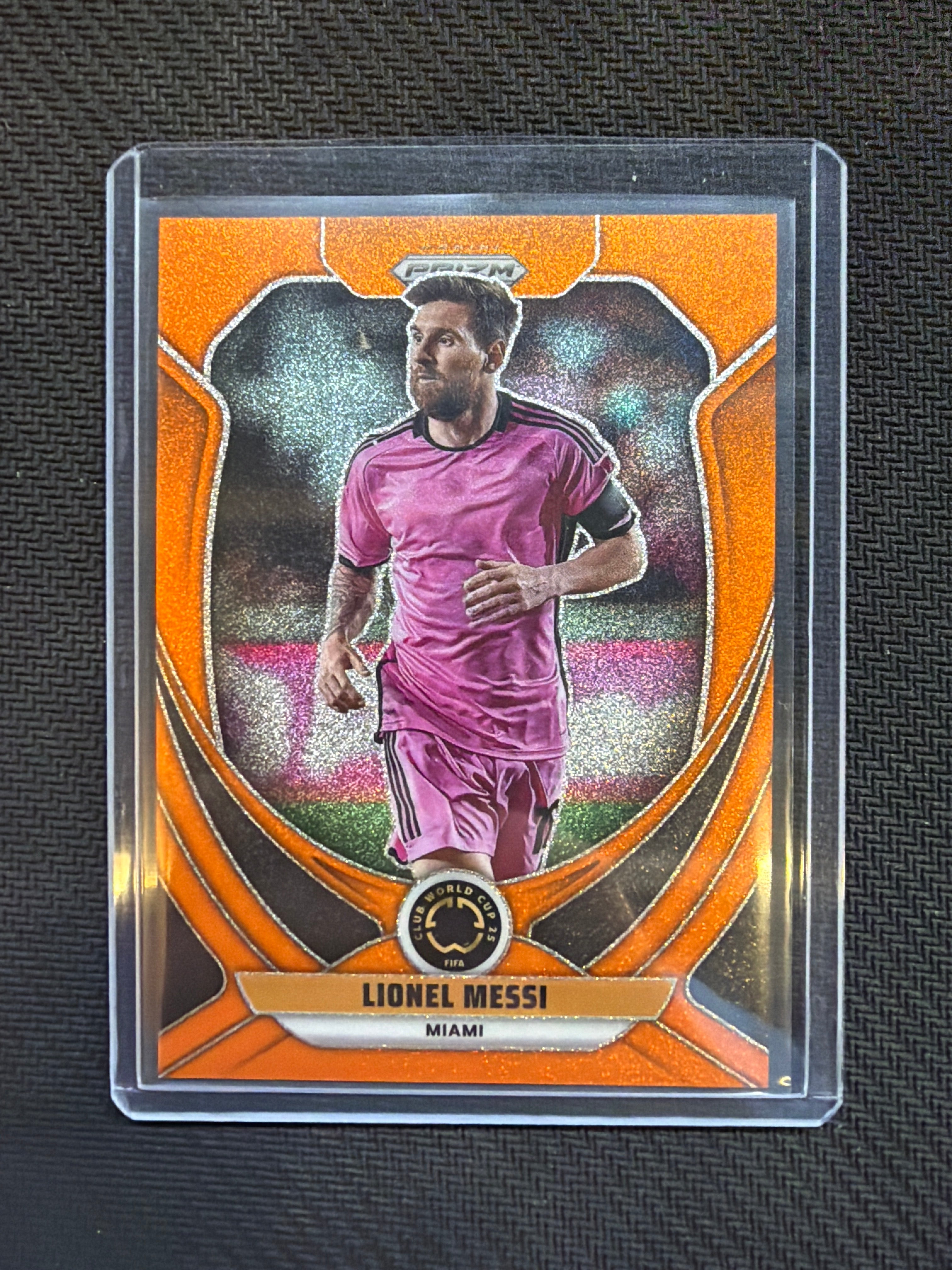 2025 Prizm Club World Cup Lionel Messi Orange Glitter /99 Inter Miami