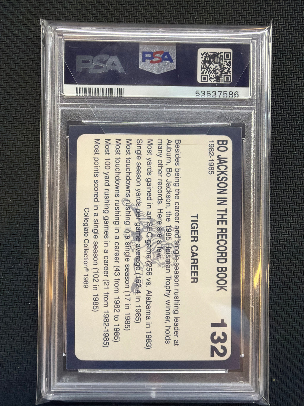 1989 Auburn Coke 580 Bo Jackson #132 PSA 8 Auburn