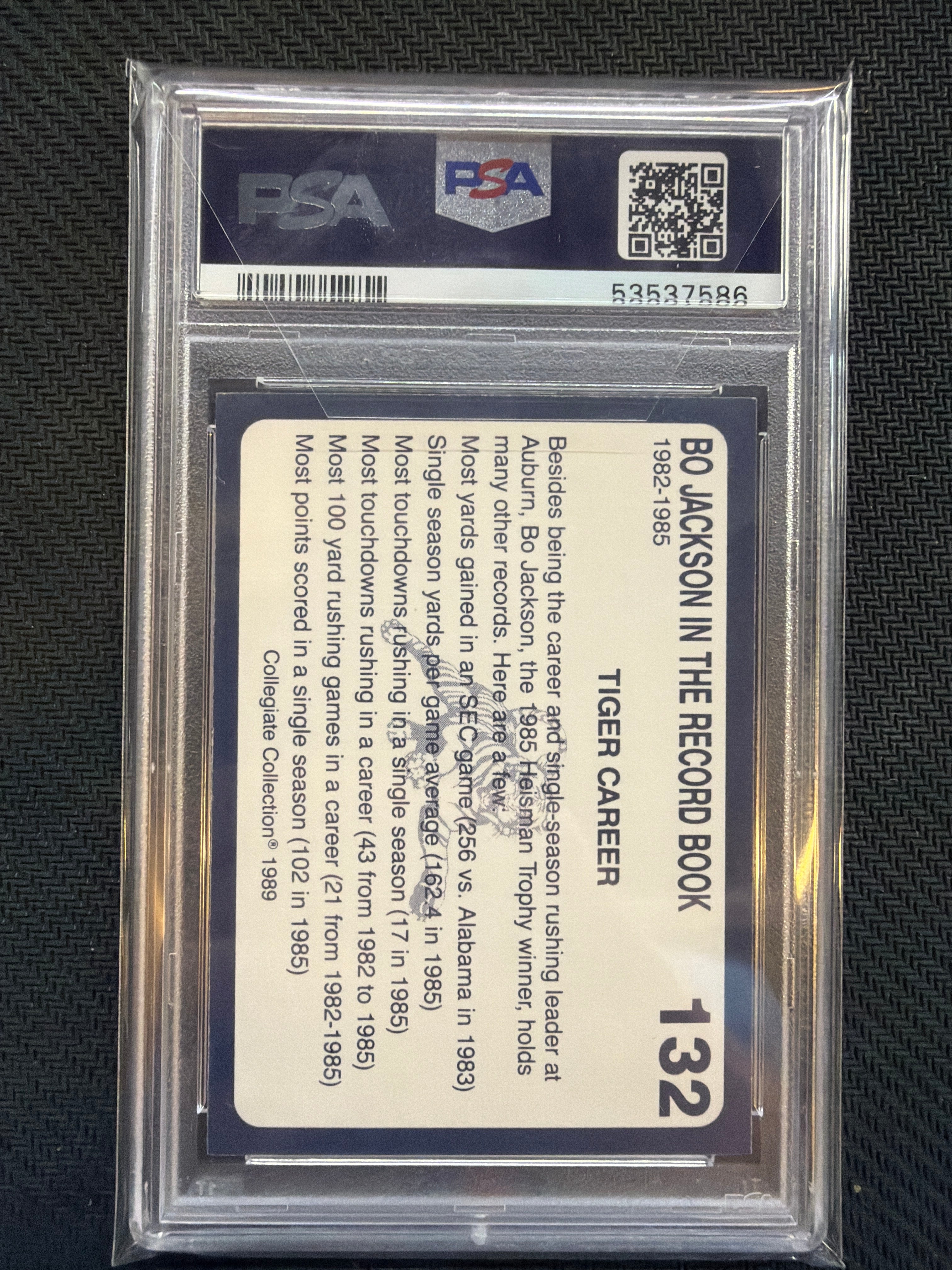 1989 Auburn Coke 580 Bo Jackson #132 PSA 8 Auburn
