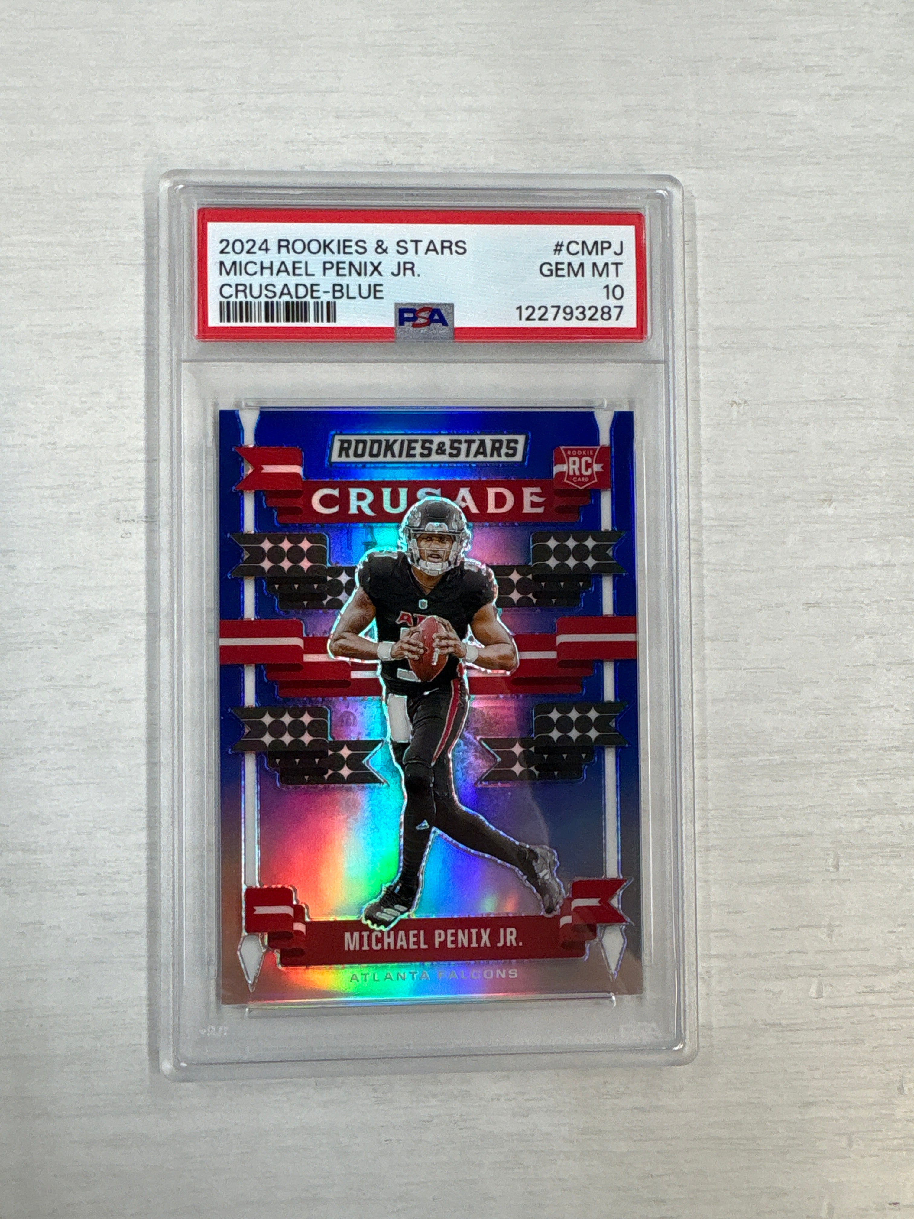 2024 Rookies & Stars Michael Penix Jr. Blue Crusade Blue /50 PSA 10