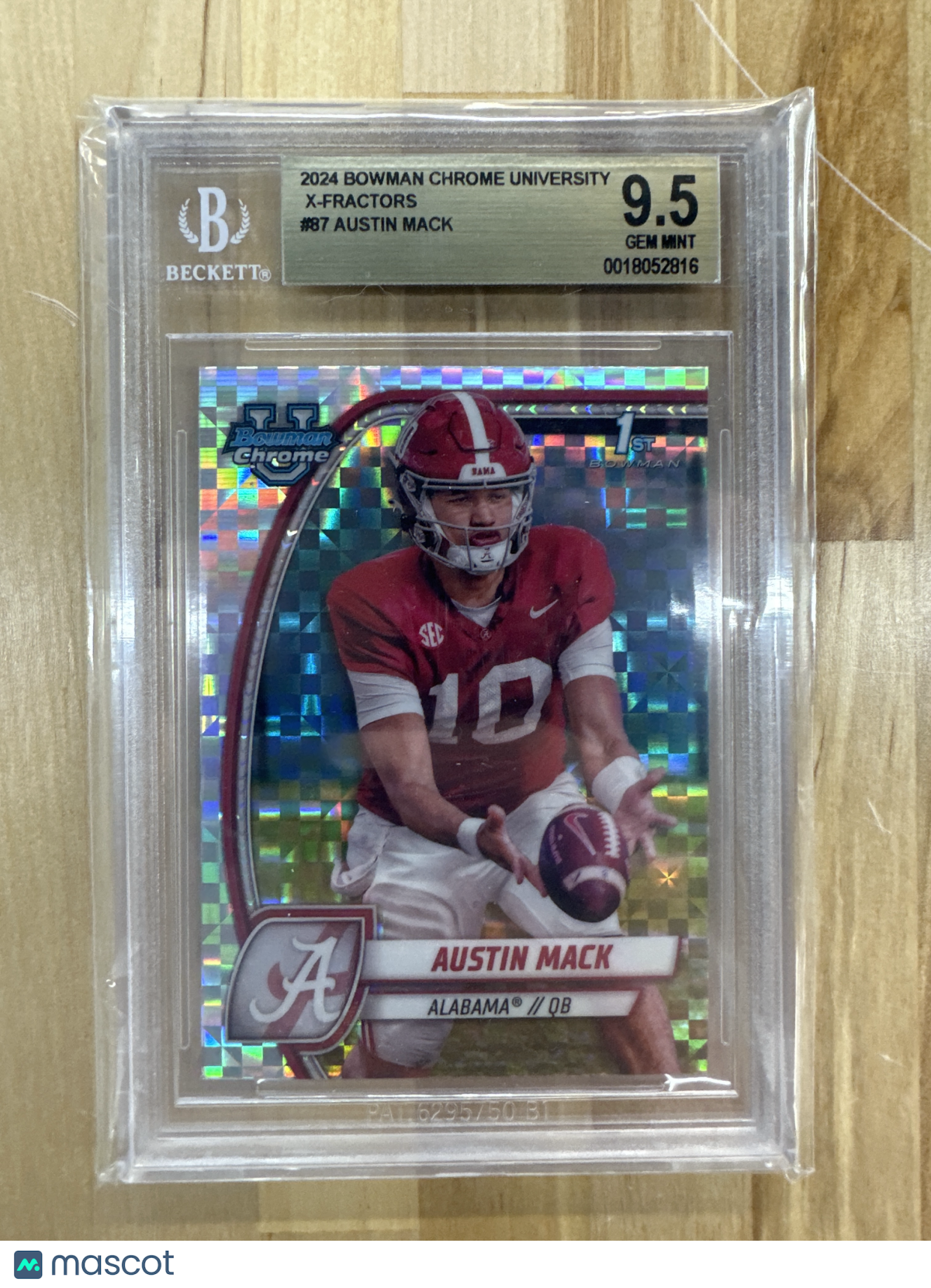 2024 Bowman U Chrome Austin Mack X-Fractor BGS 9.5 Alabama