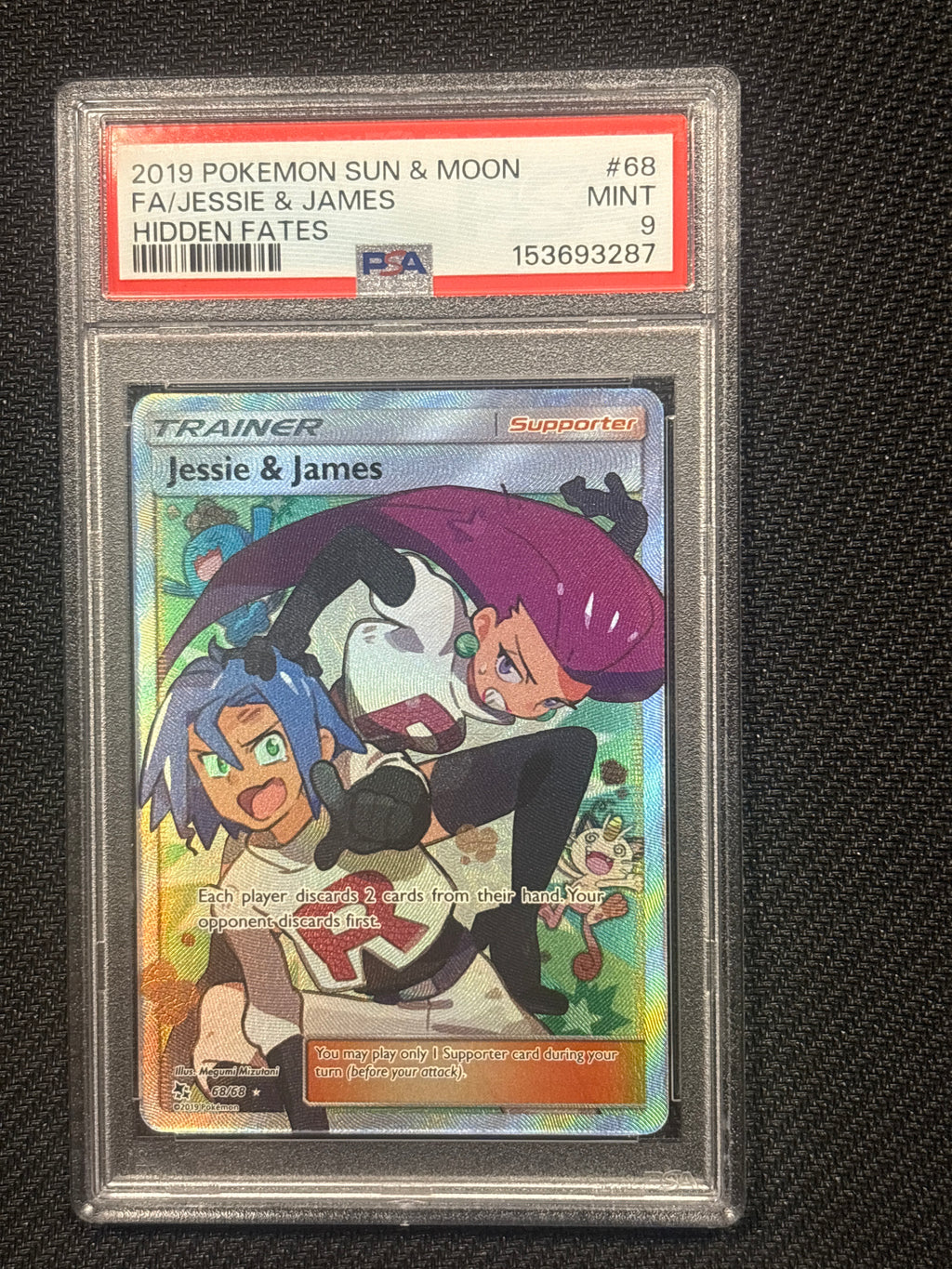 2019 Pokemon Hidden Fates Jessie & James 68 PSA 9