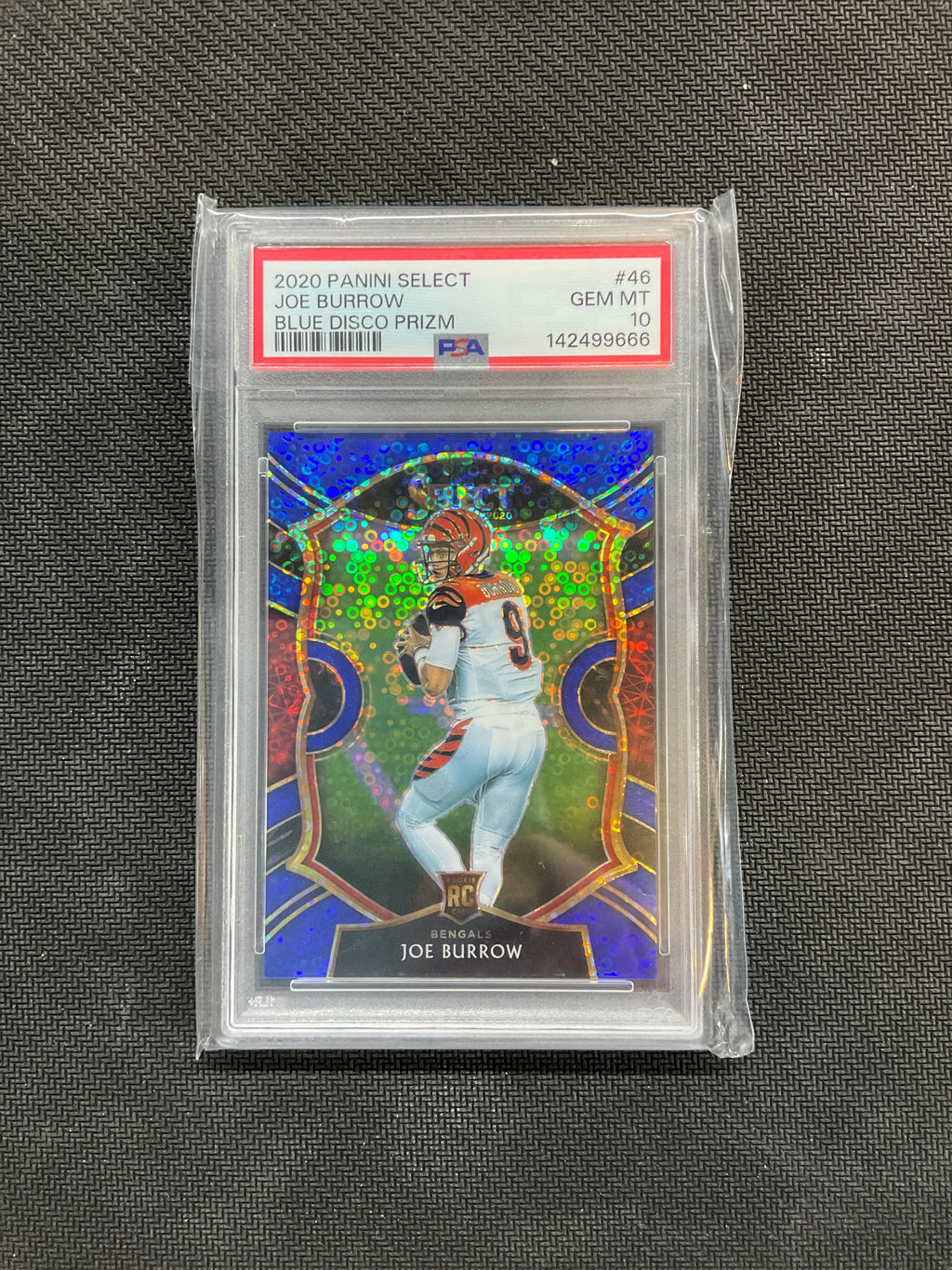 2020 Panini Select Joe Burrow Rookie Blue Disco /25 PSA 10