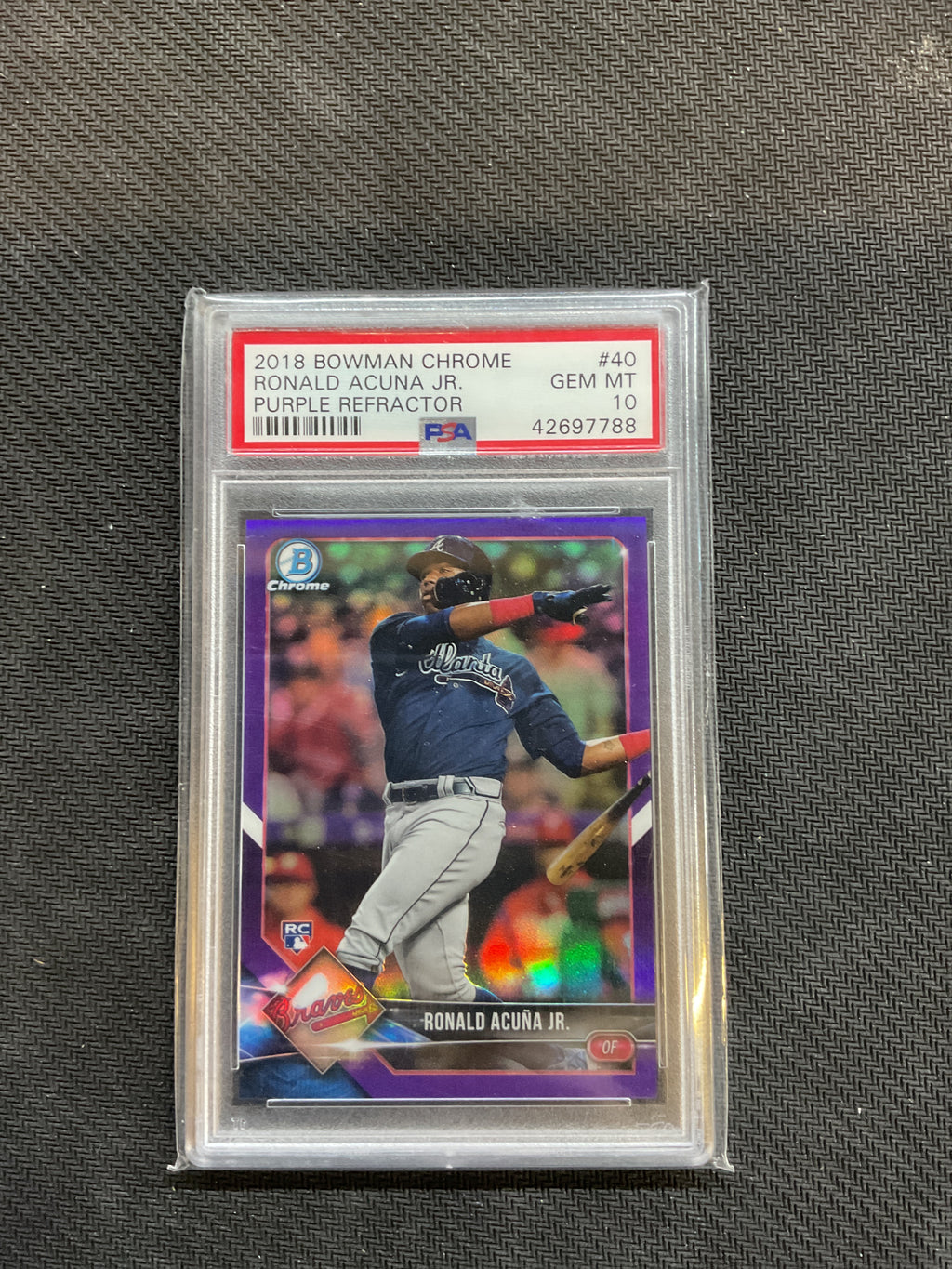 2018 Bowman Chrome Ronald Acuna Jr. Rookie Purple Refractor /250 Braves