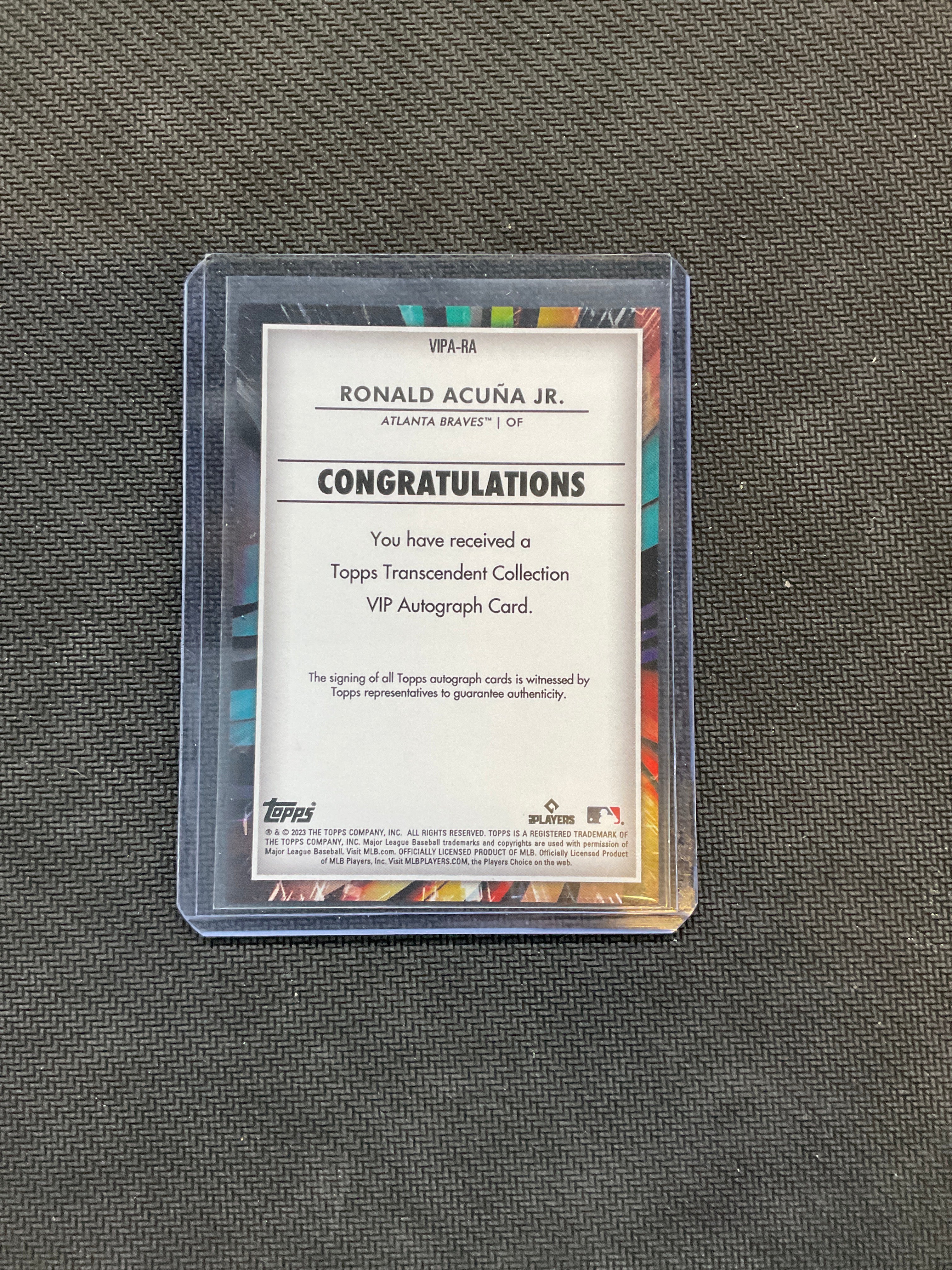 2023 Topps Transcendent Ronald Acuna Jr. Auto /15 Braves