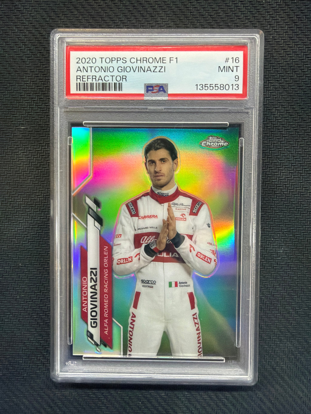 2020 topps Chrome F1 Antonio Giovinazzi Refractor #16 PSA 9