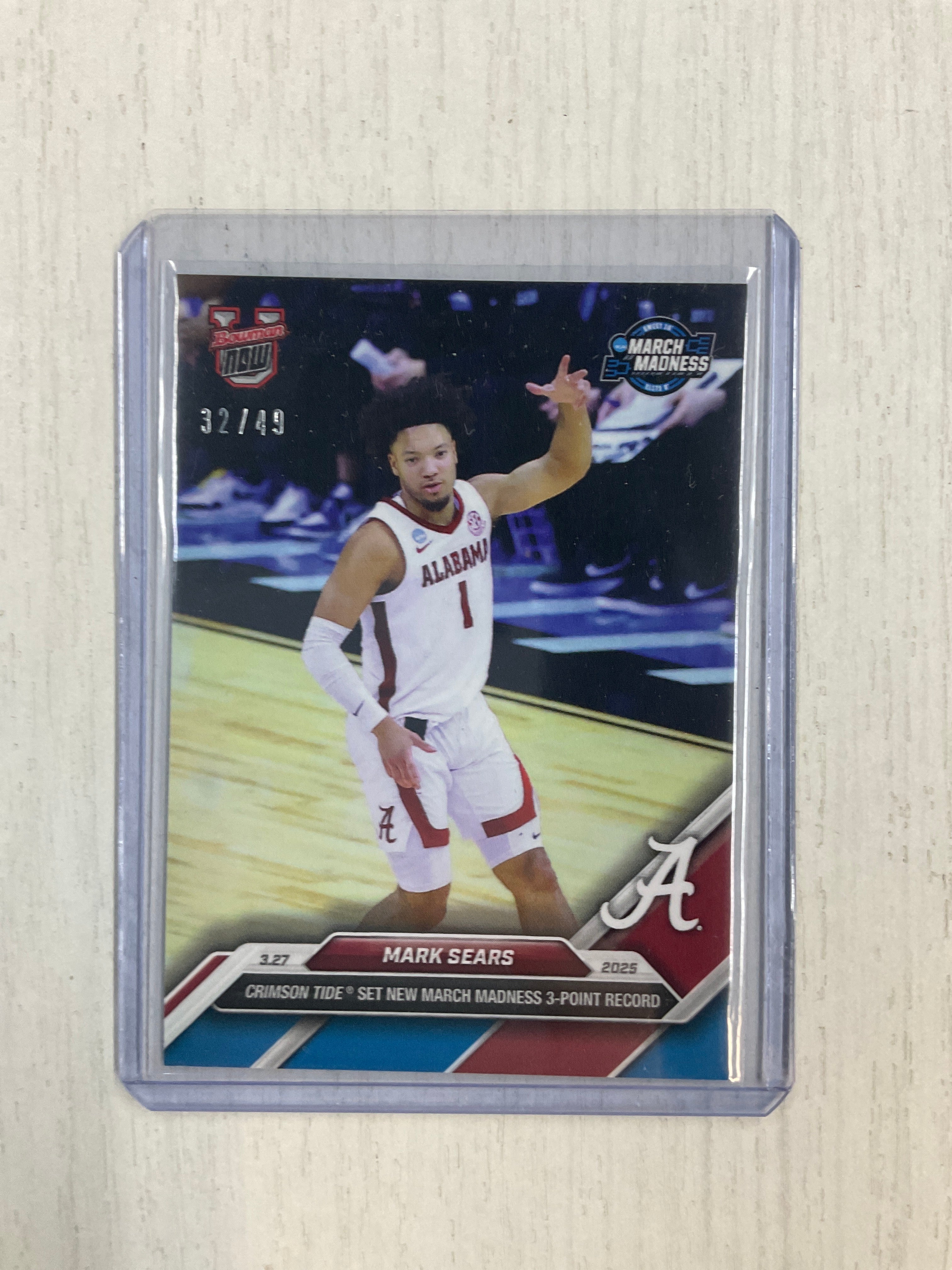 2025 Topps Now Mark Sears Rookie Light Blue /49 Alabama
