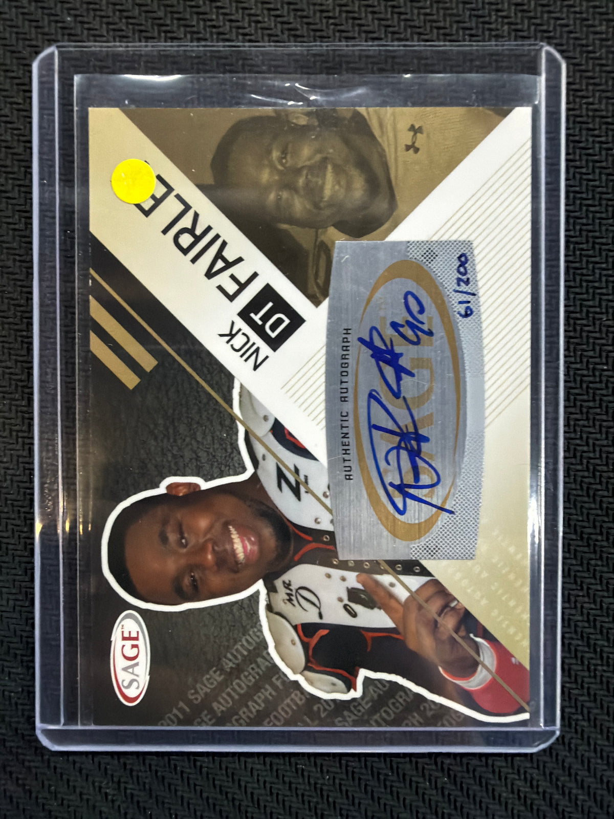 2011 Sage Nick Fairley Rookie Auto /200 Auburn