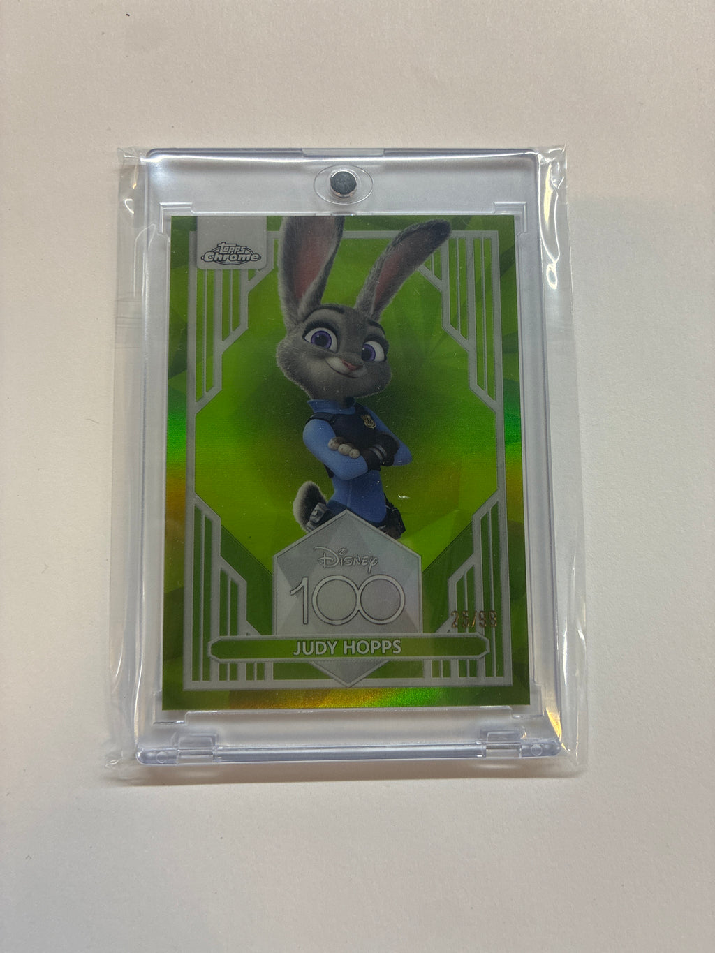 2023 Topps Chrome Disney 100 Judy Hopps Green Refractor /99