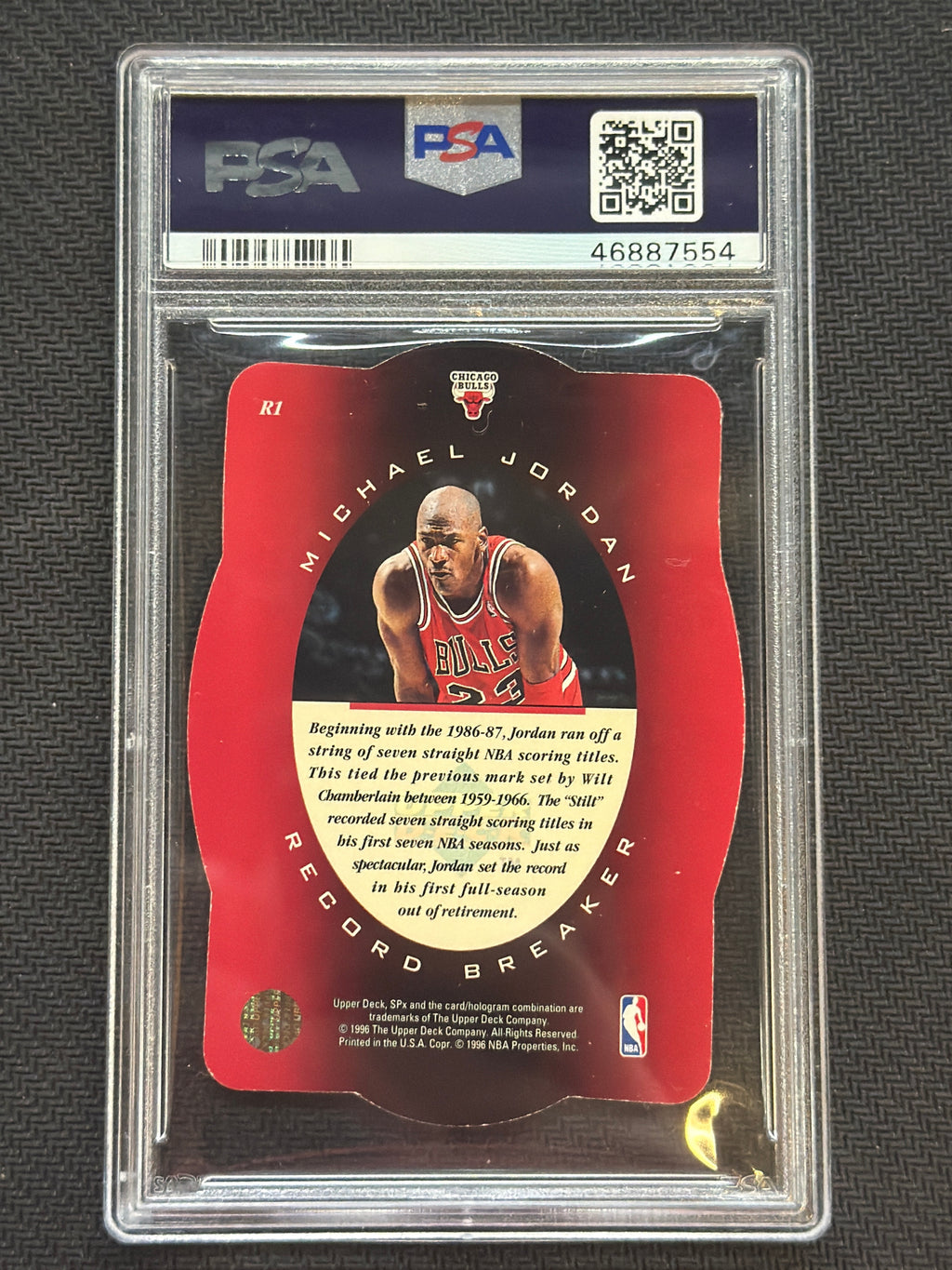 1996 SPx Michael Jordan Record Breaker #R1 PSA 10 554 Bulls