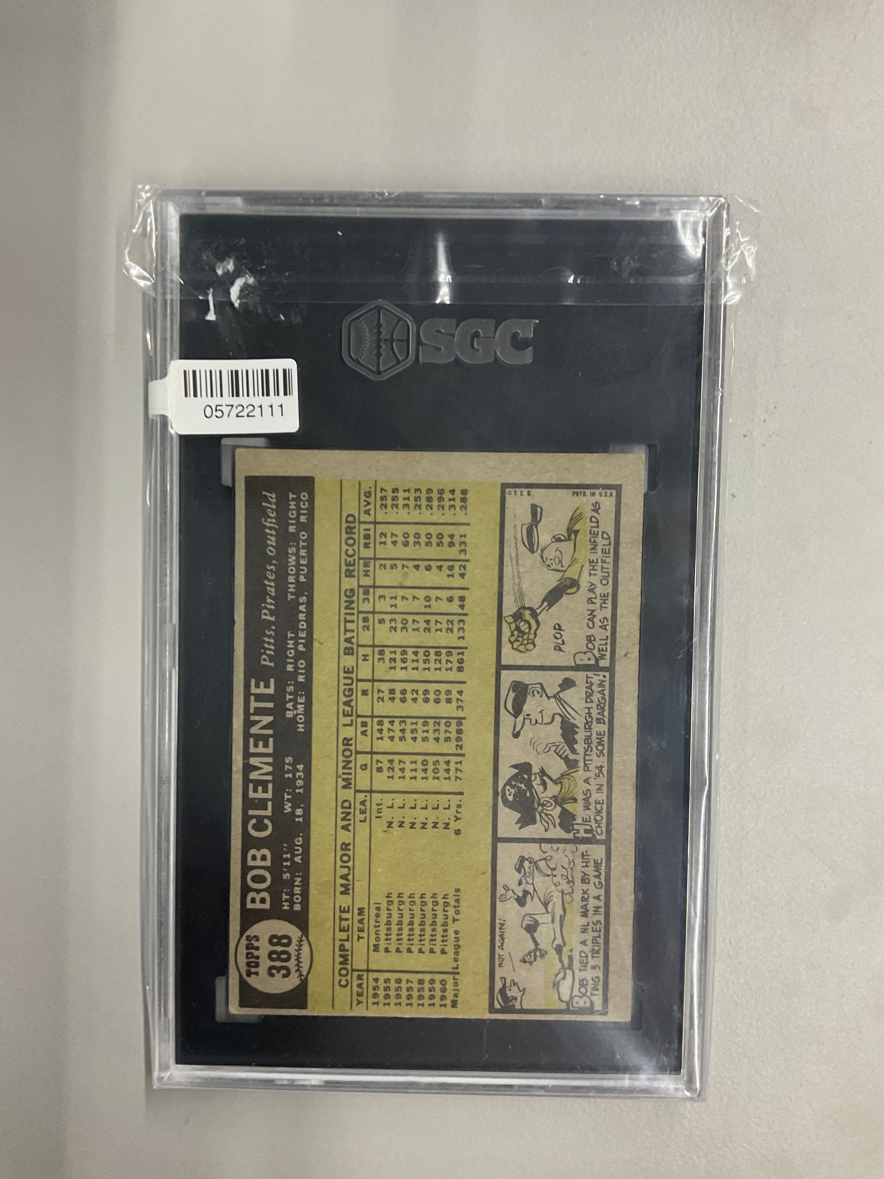 1961 Topps #388 Bob Clemente SGC 3.5 Pirates