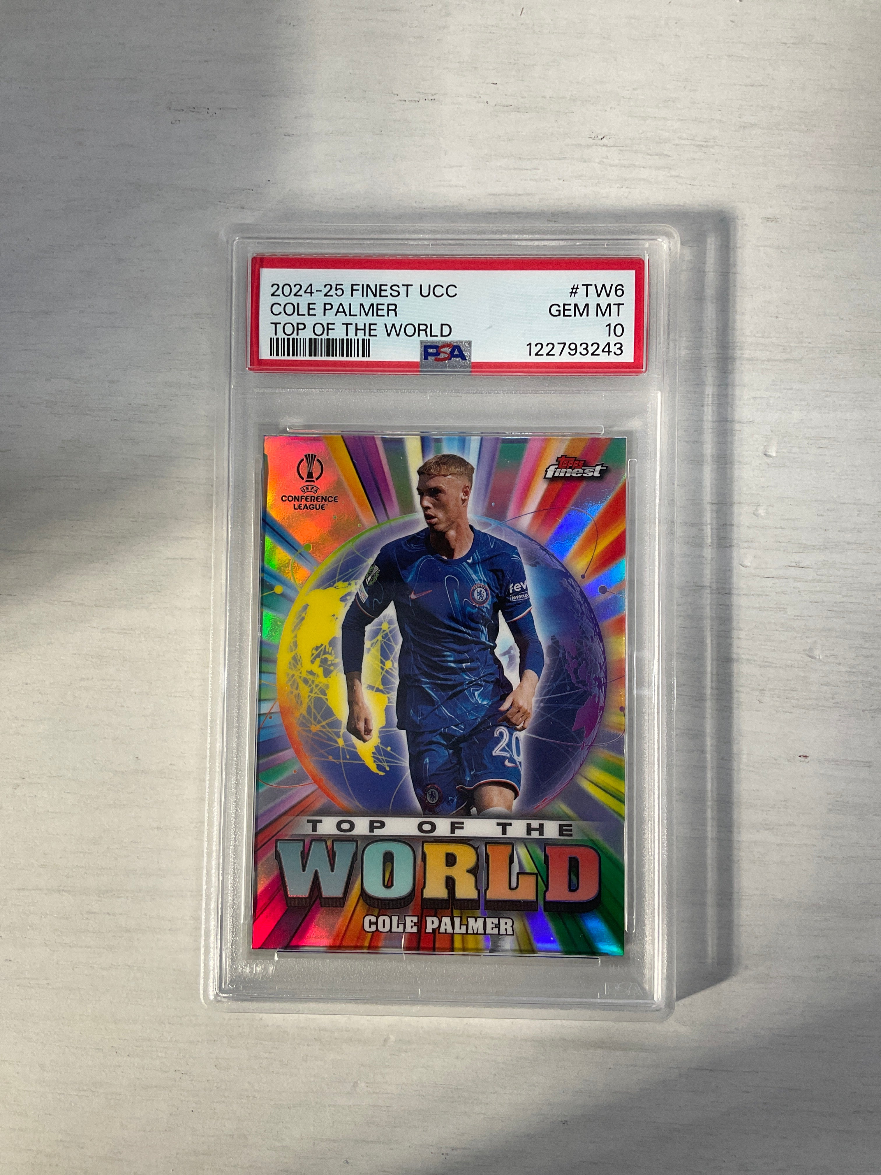 2024-25 Topps Finest UCC Cole Palmer Top Of The World PSA 10