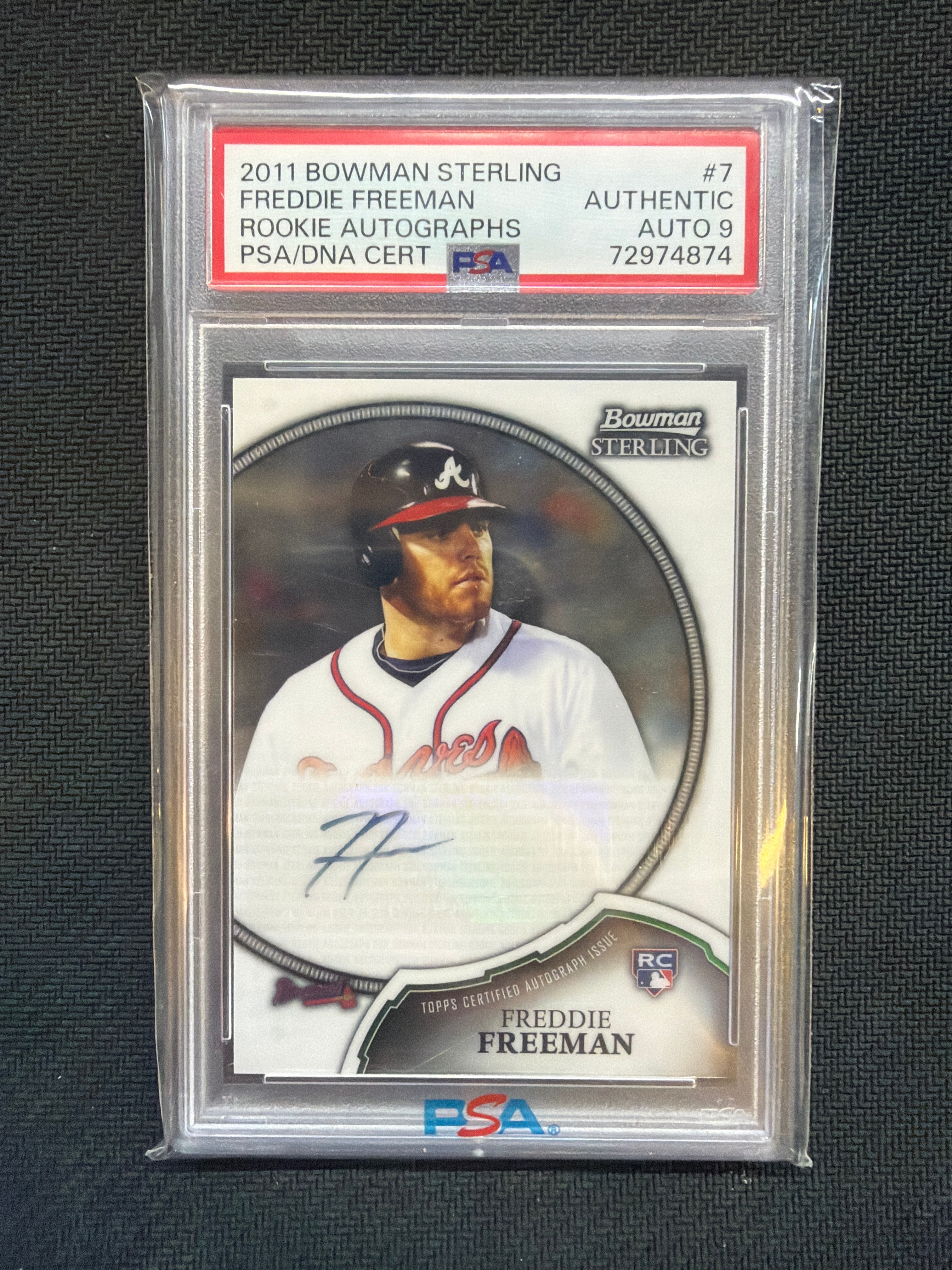 2011 Bowman Sterling Freddie Freeman Rookie Autographs PSA Authentic Auto 9 Braves
