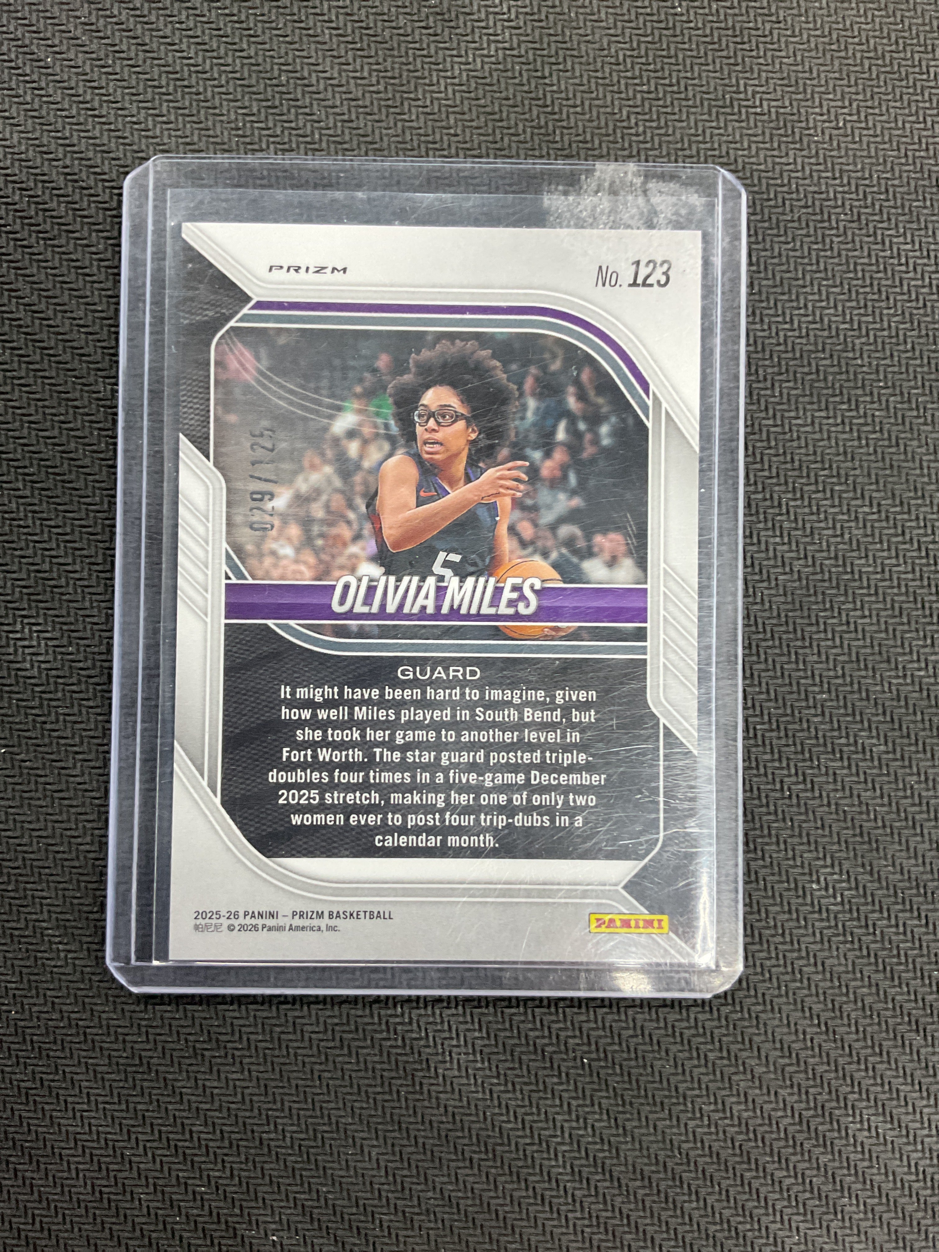 2025/26 Panini Prizm Olivia Miles Pink Scope /125 Rookie