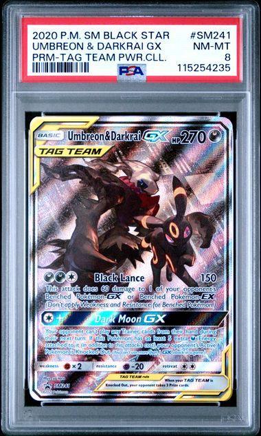 2020 Pokemon Promo Umbreon & Darkrai GX SM241 PSA 8