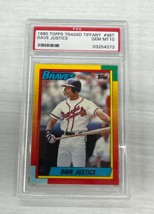 1990 Topps Traded Tiffany Dave Justice PSA 10
