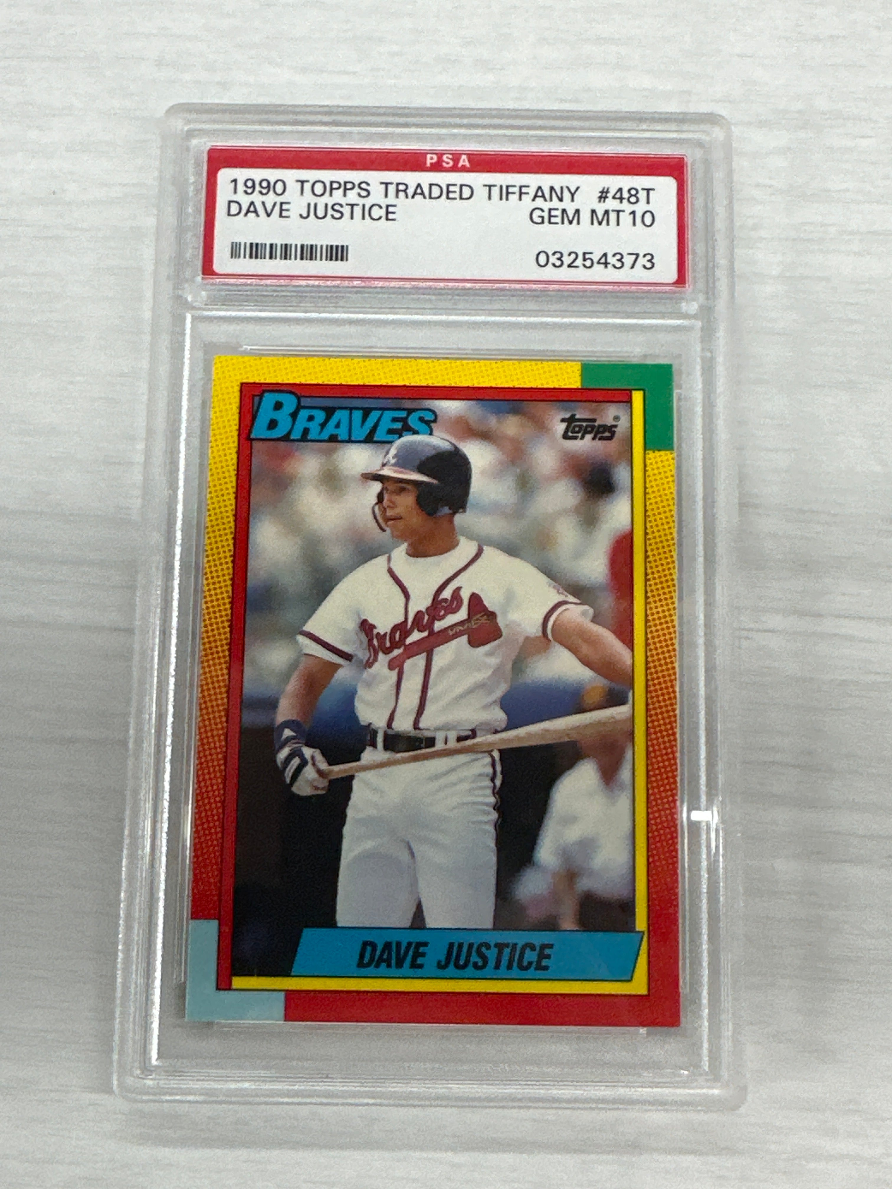 1990 Topps Traded Tiffany Dave Justice PSA 10